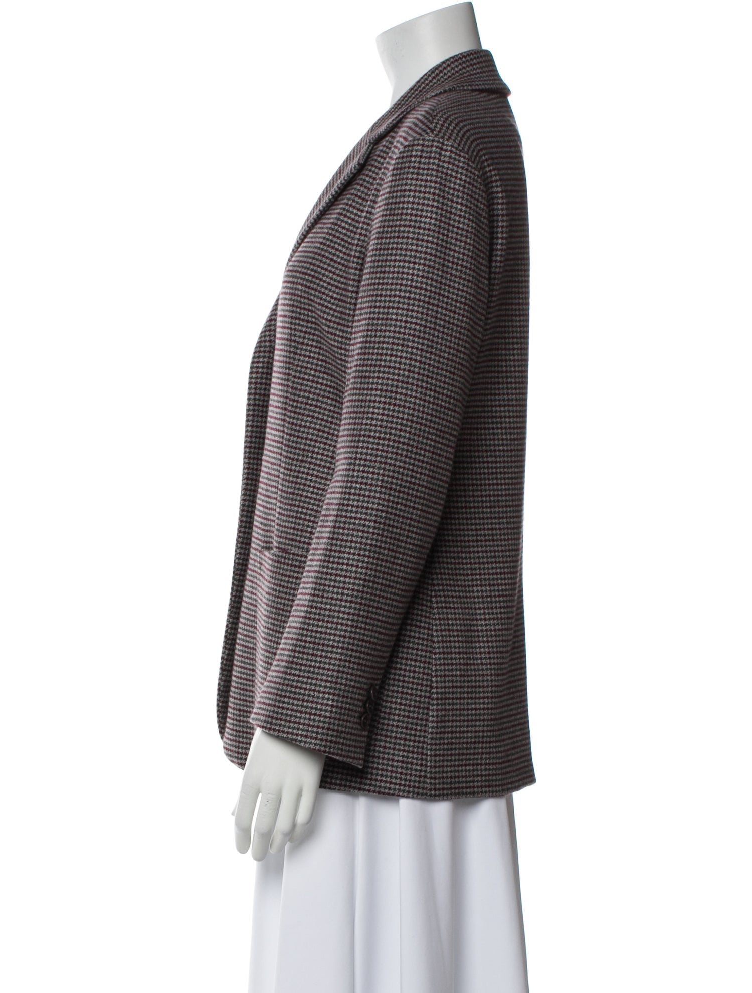 Loro Piana Cashmere Houndstooth Print Blazer