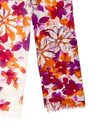 Loro Piana Cashmere Floral Print Scarf