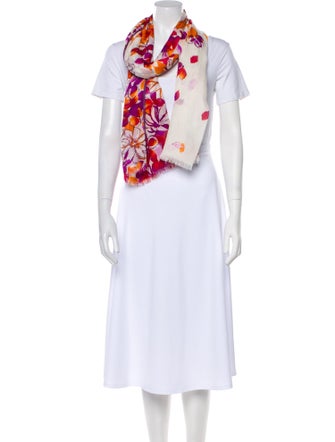 Loro Piana Cashmere Floral Print Scarf