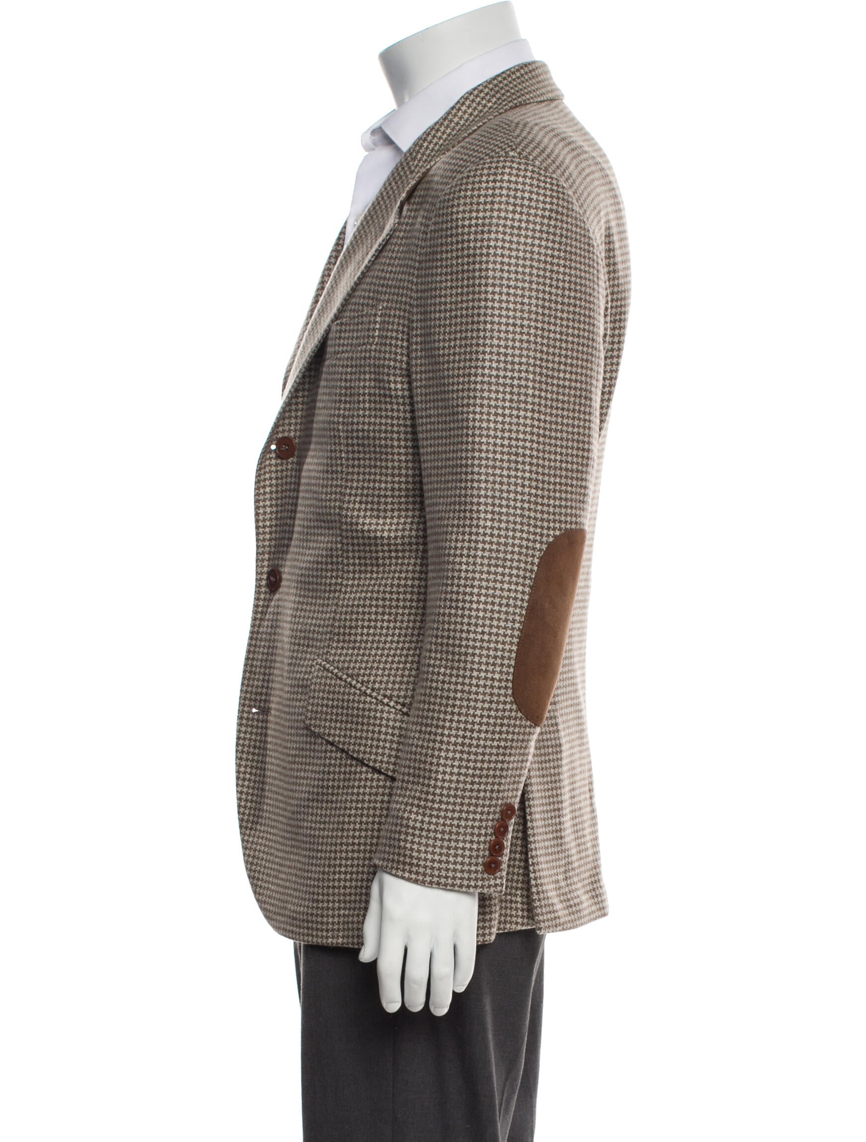 Loro Piana Cashmere Houndstooth Print Blazer