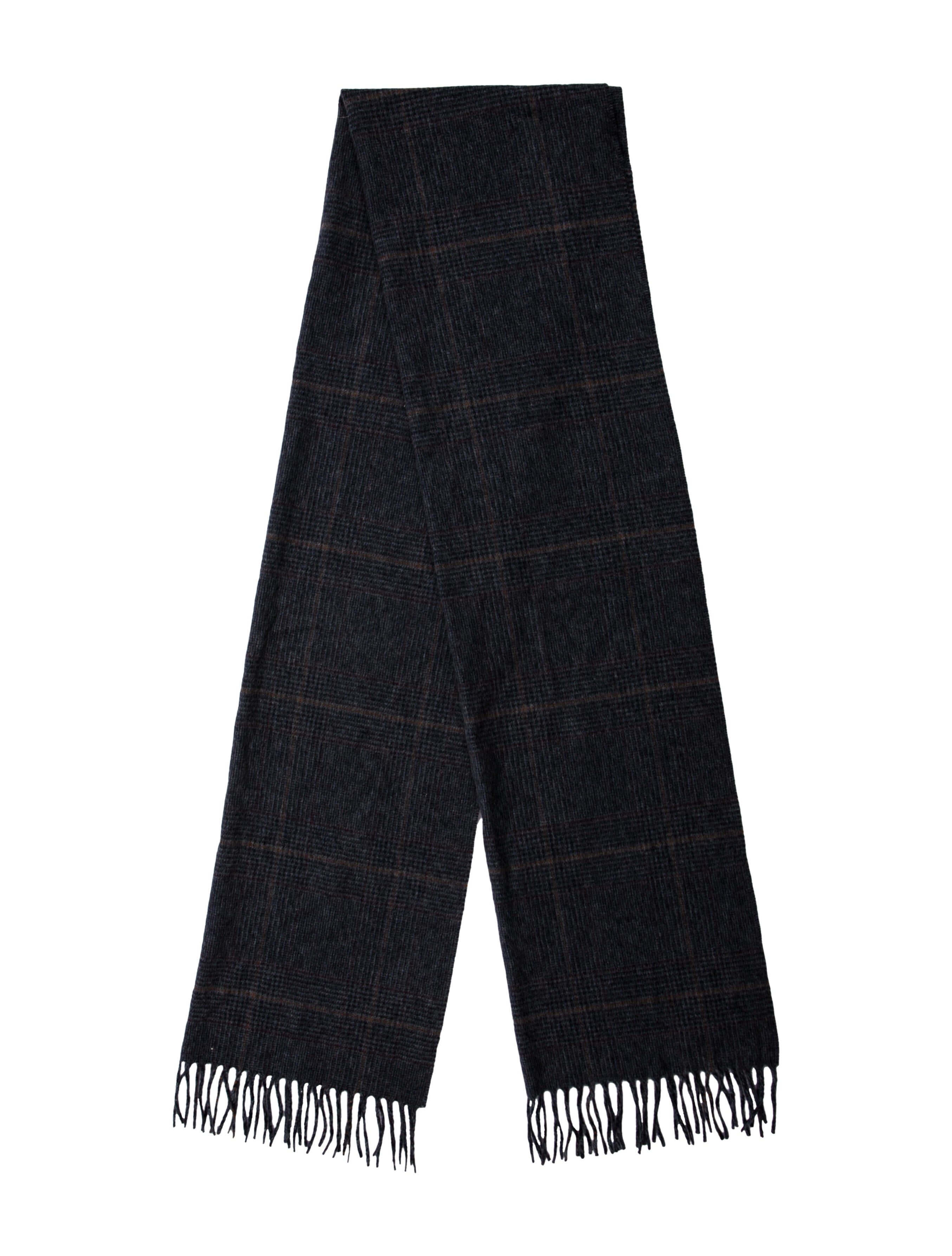 Loro Piana Cashmere Plaid Print Scarf