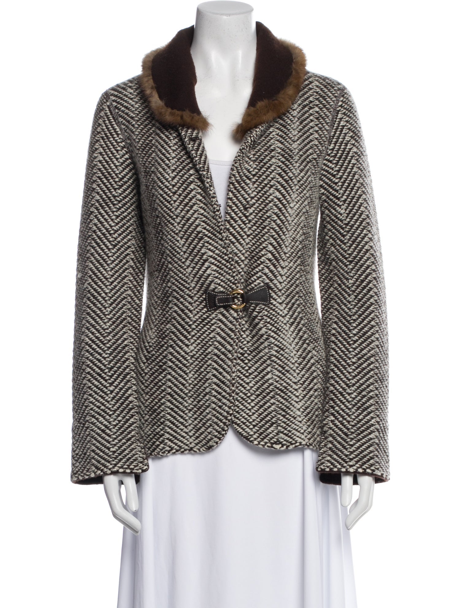 Loro Piana Cashmere Printed Fur Jacket