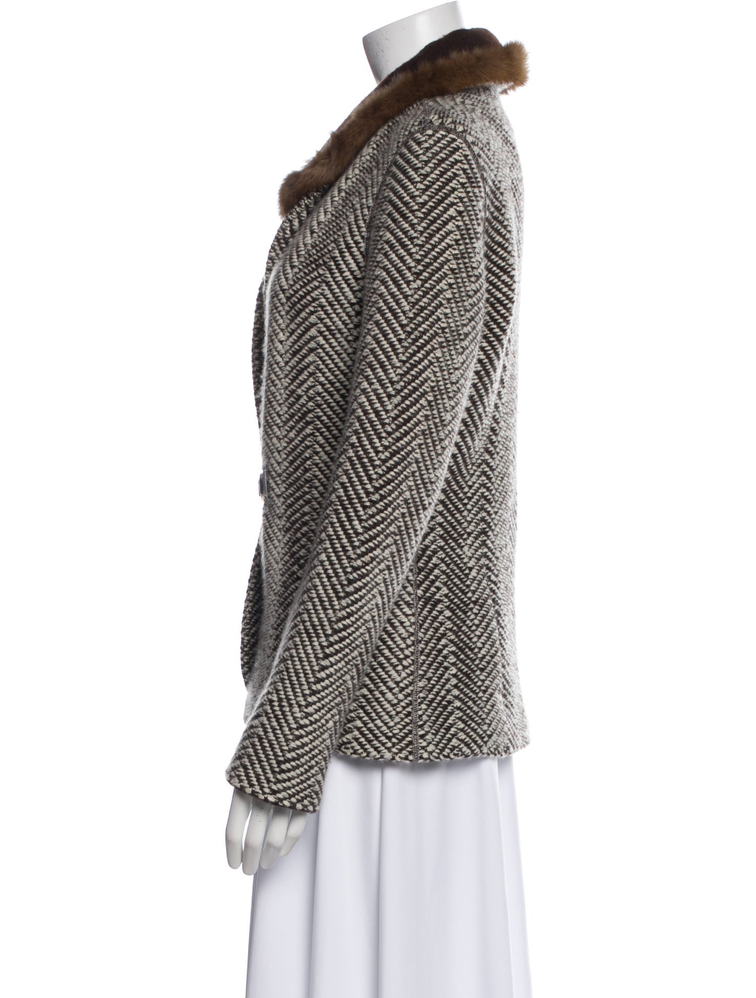 Loro Piana Cashmere Printed Fur Jacket