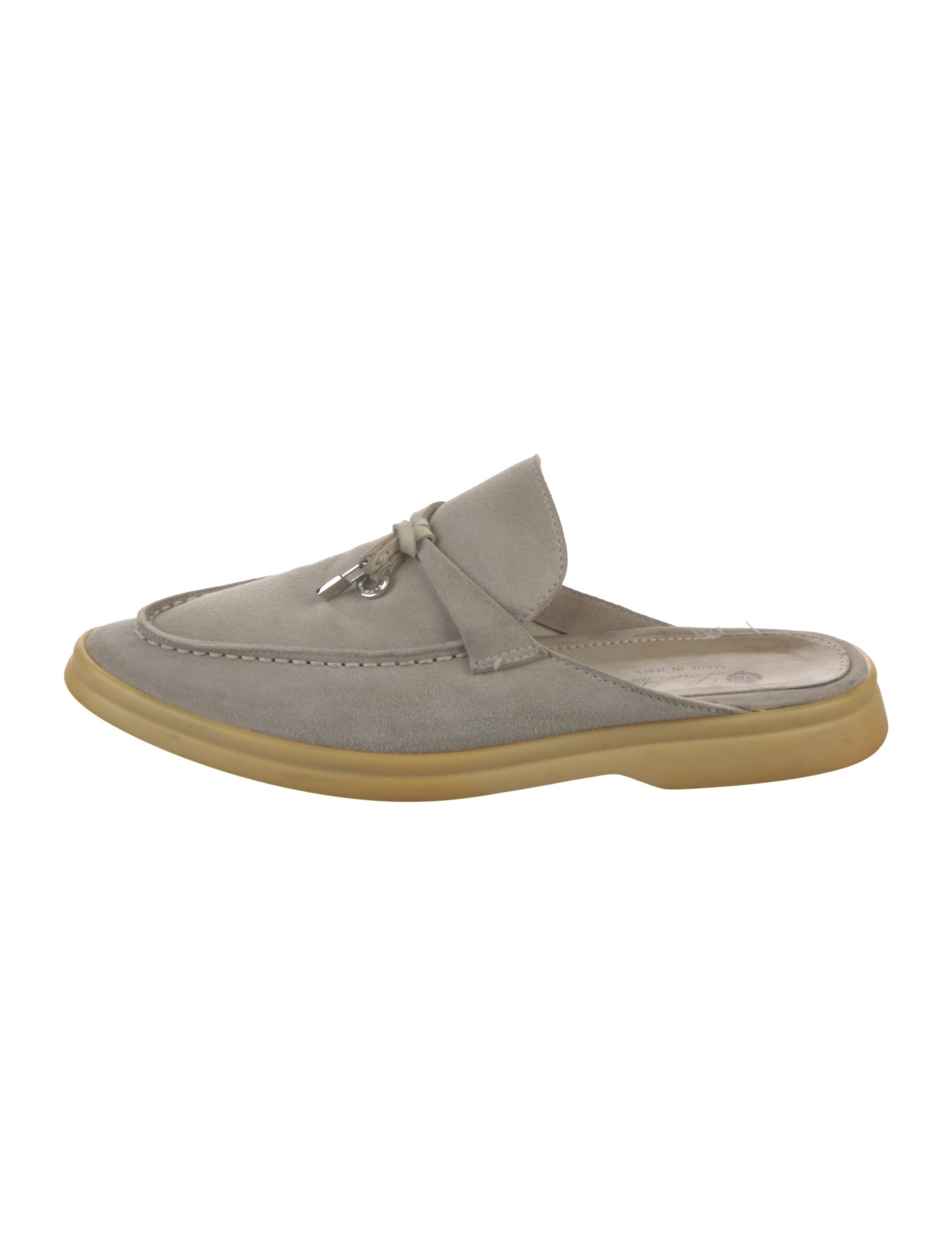 Loro Piana Summer Walk Babouche Charms Suede Mules