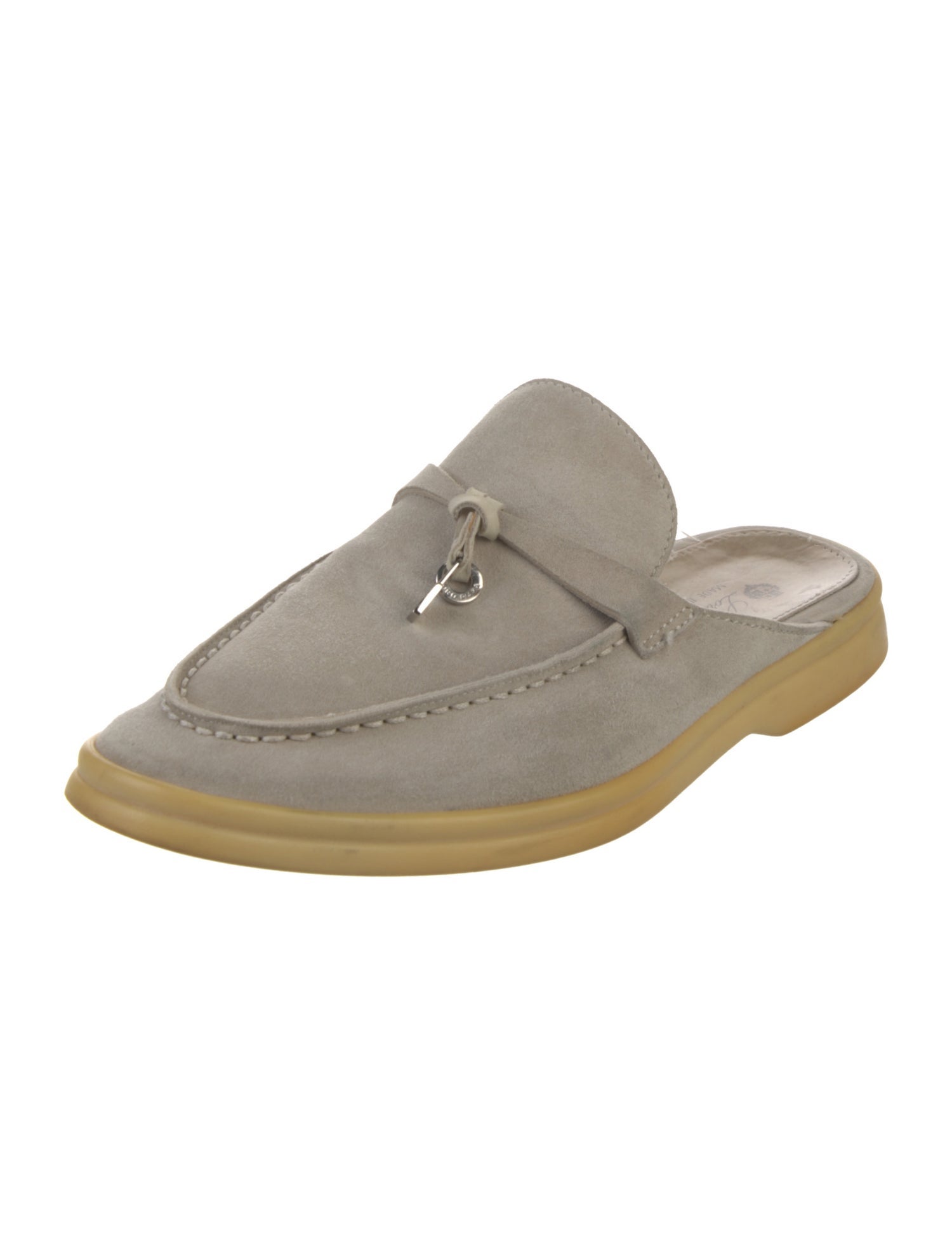 Loro Piana Summer Walk Babouche Charms Suede Mules