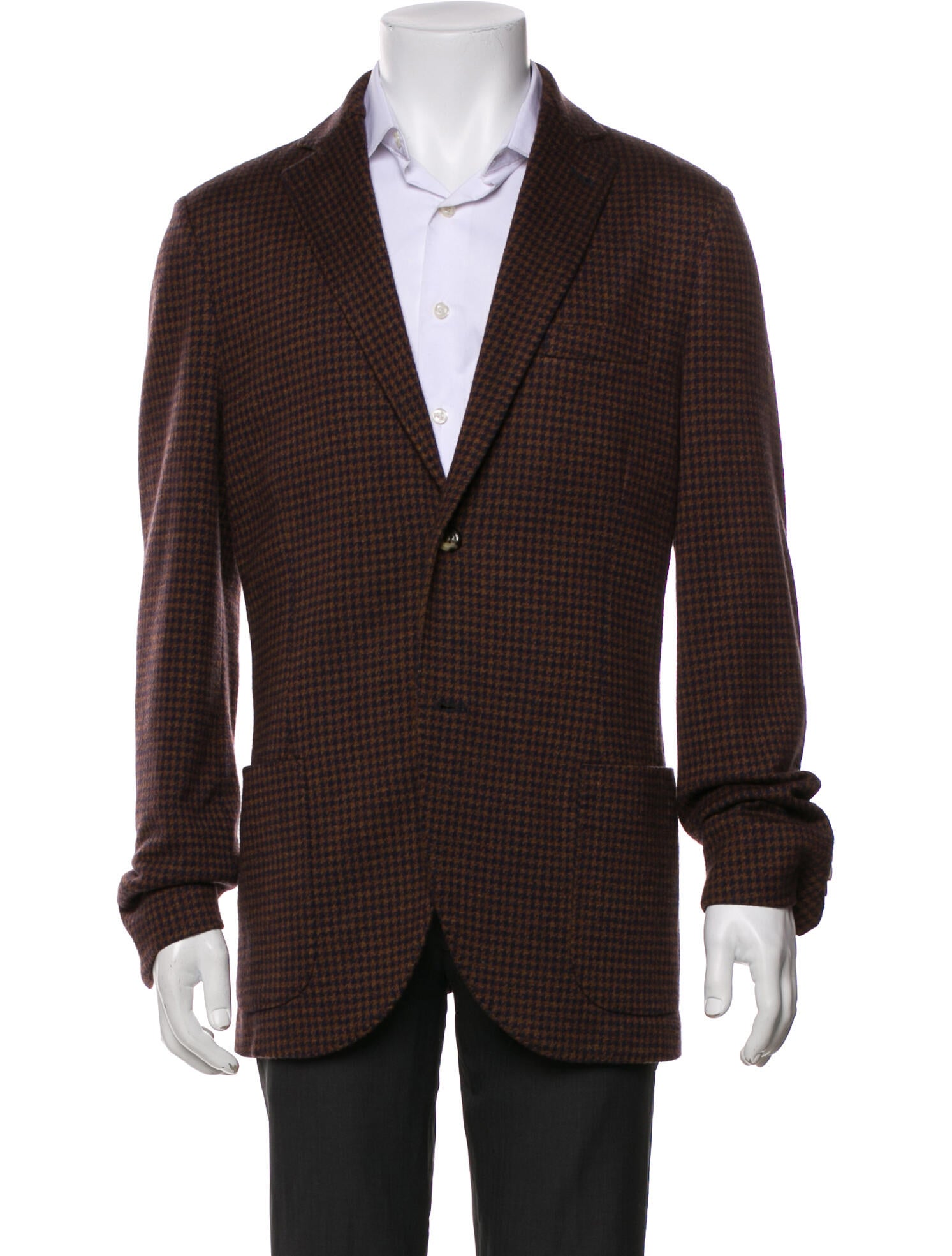 Loro Piana Cashmere Houndstooth Print Blazer
