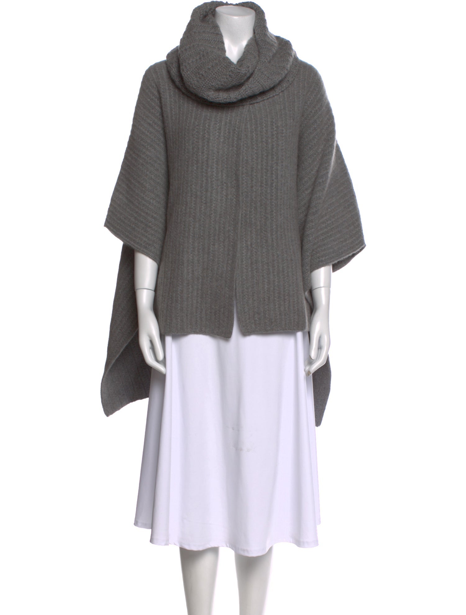 Loro Piana Waipara ribbed-knit turtleneck cashmere cape Cashmere Sweater w/ Tags