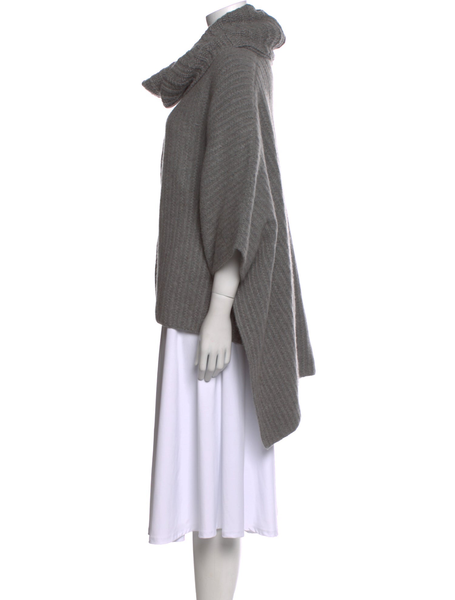 Loro Piana Waipara ribbed-knit turtleneck cashmere cape Cashmere Sweater w/ Tags