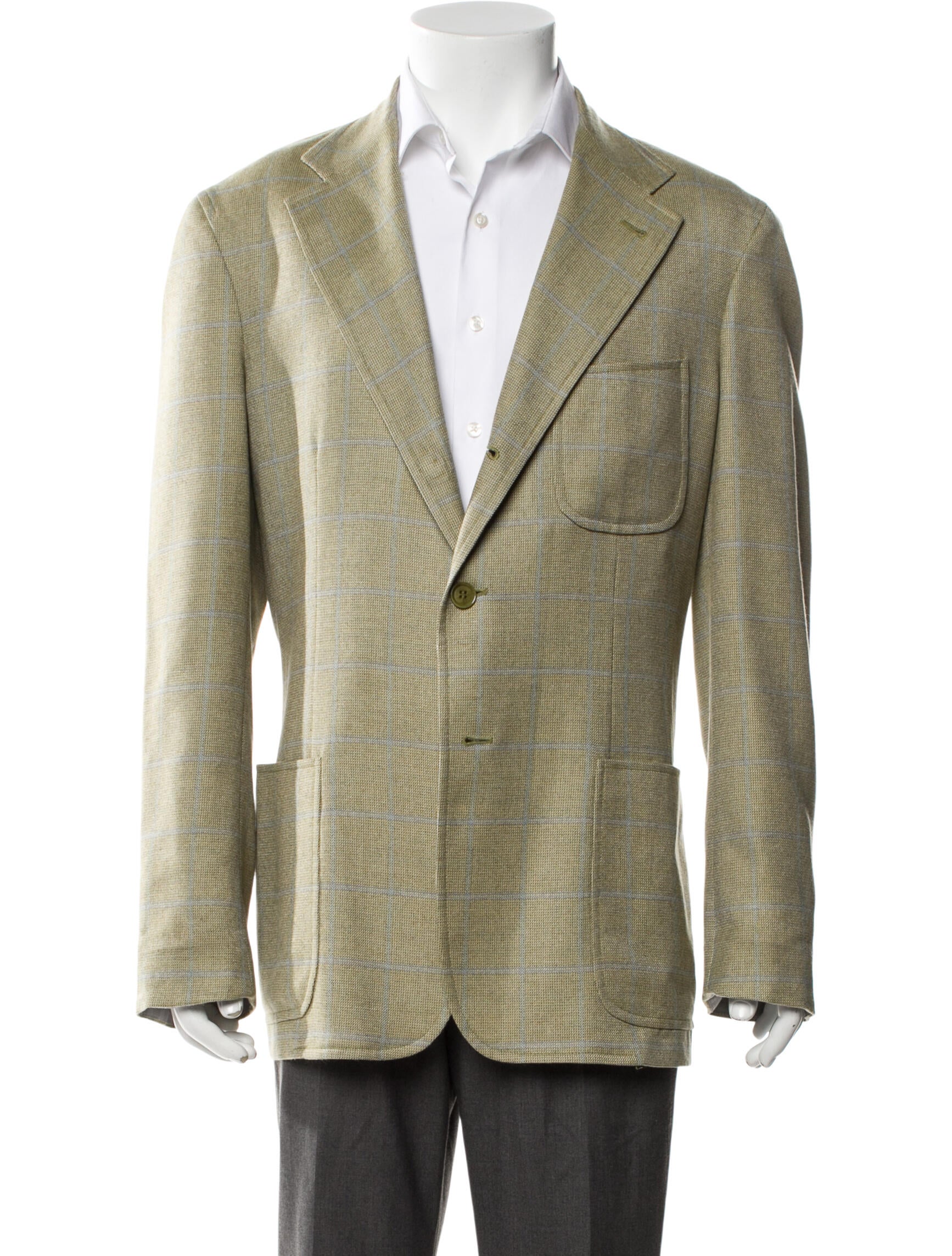 Loro Piana Cashmere Plaid Print Blazer