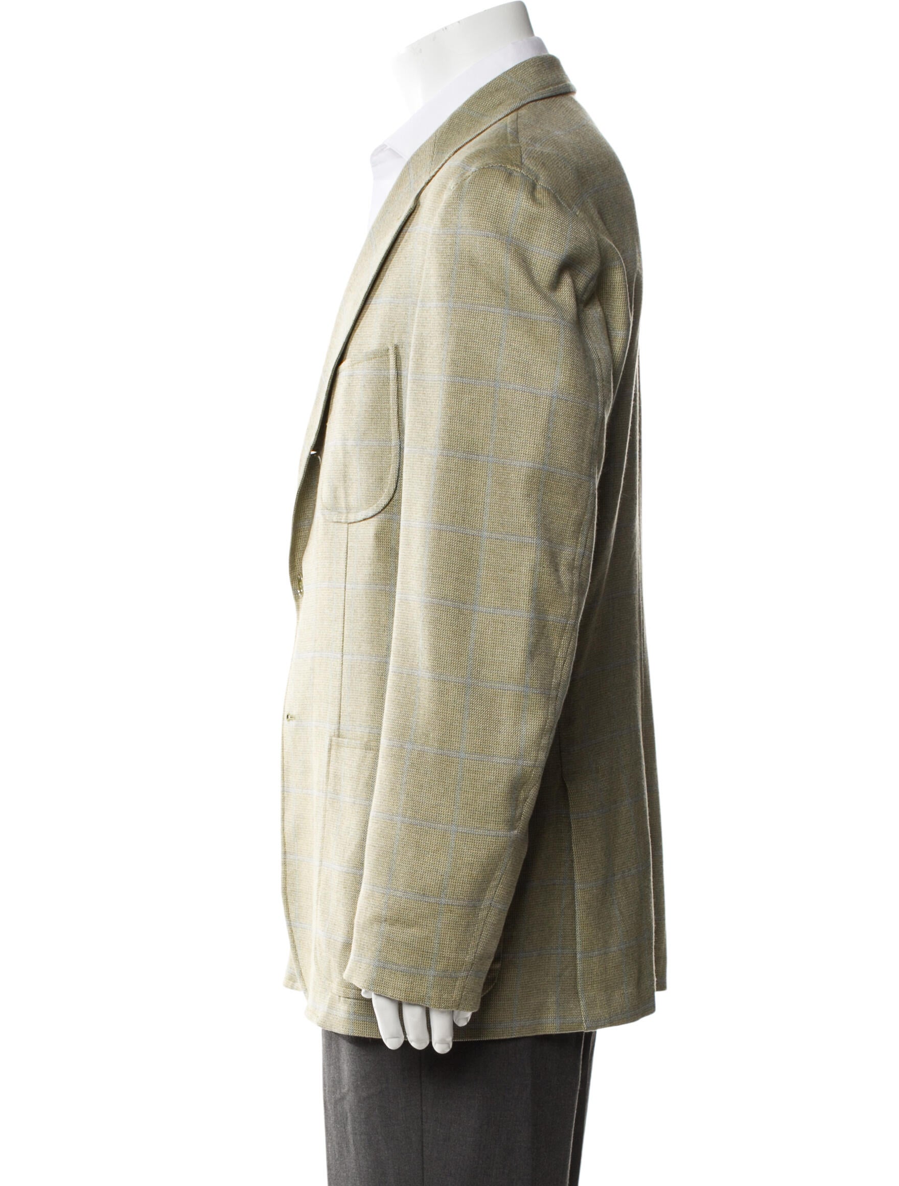 Loro Piana Cashmere Plaid Print Blazer