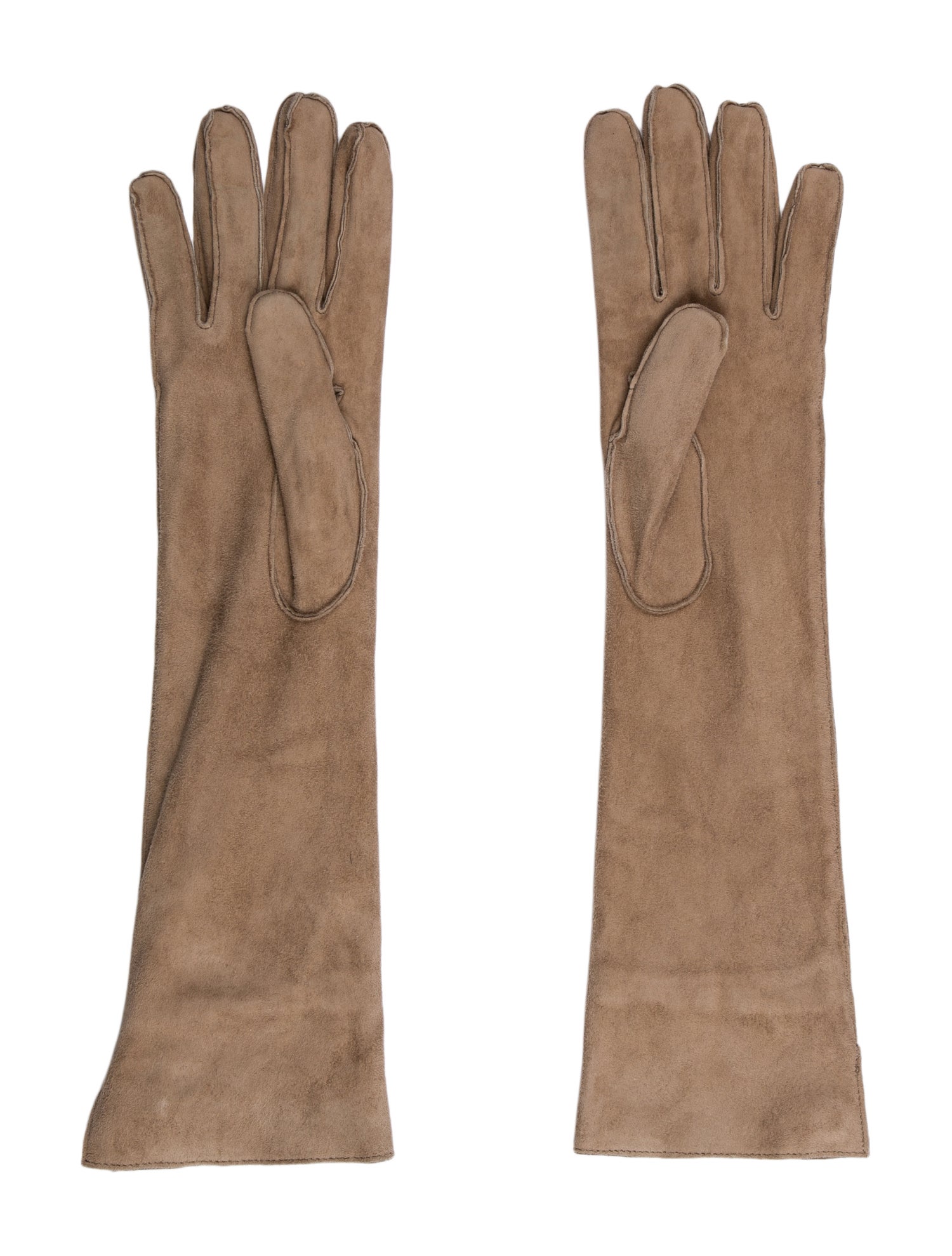 Loro Piana Leather Trim Suede Gloves