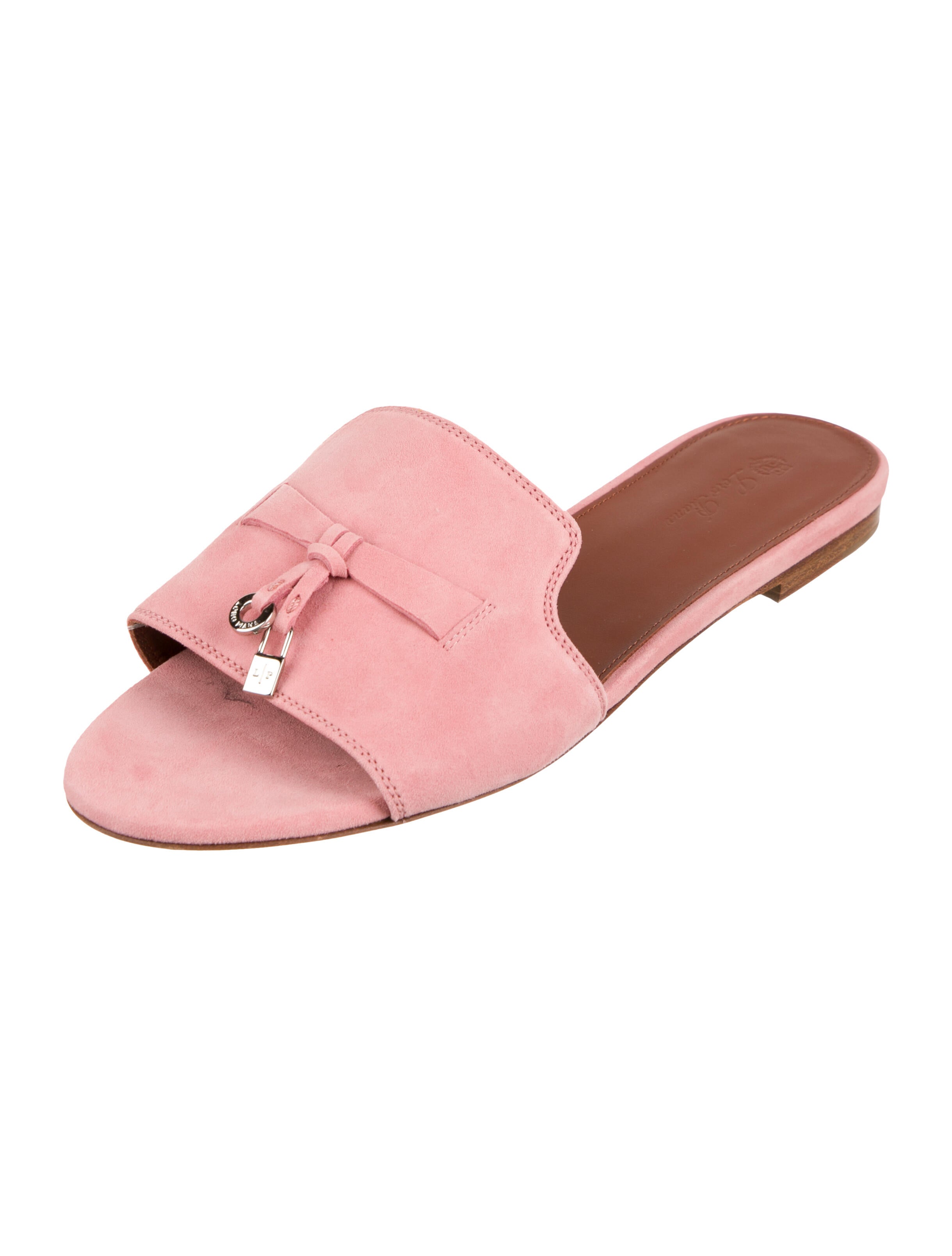 Loro Piana Summer Charms Suede Slides