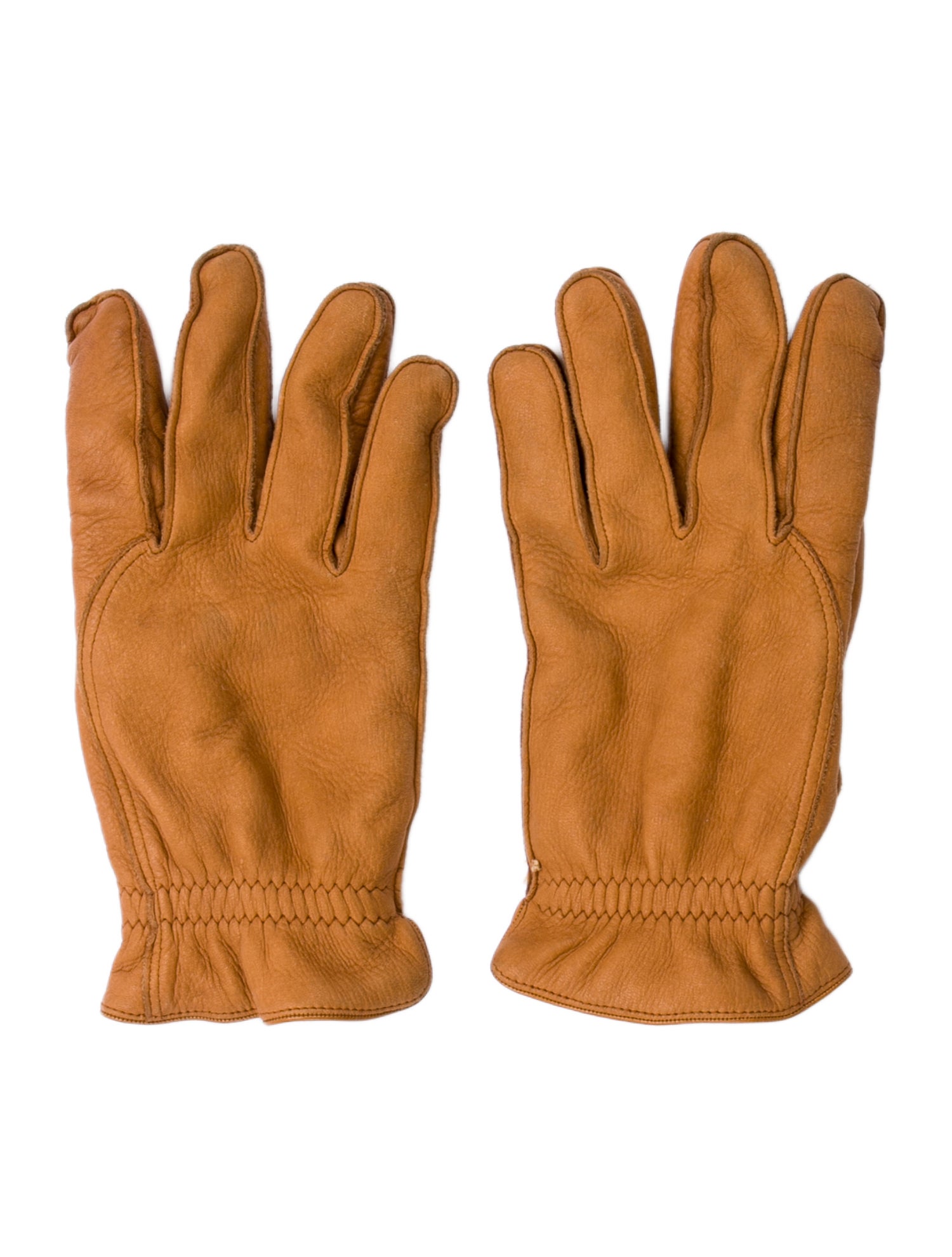 Loro Piana Leather Cashmere Pattern Print Gloves