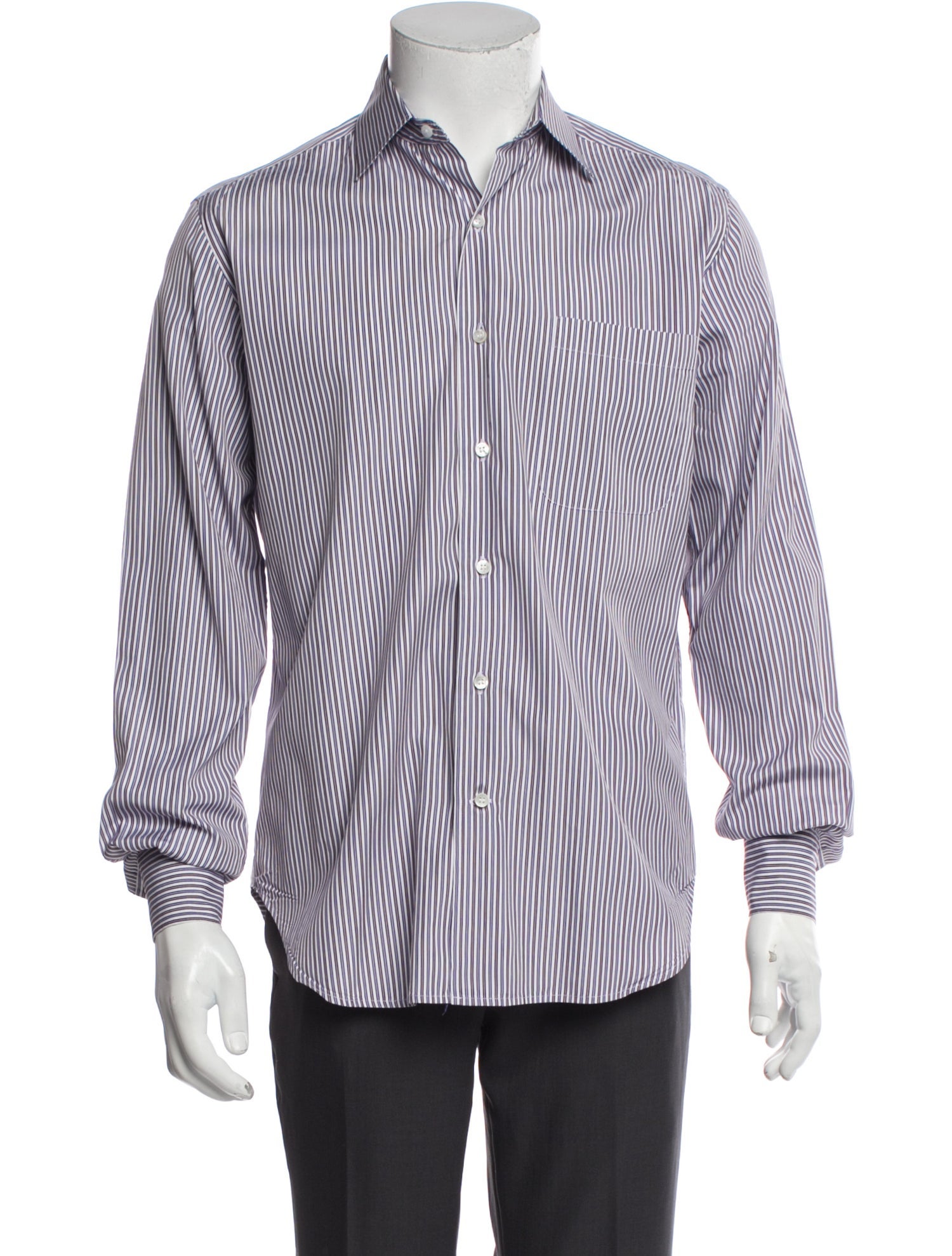 Loro Piana Striped Long Sleeve Dress Shirt