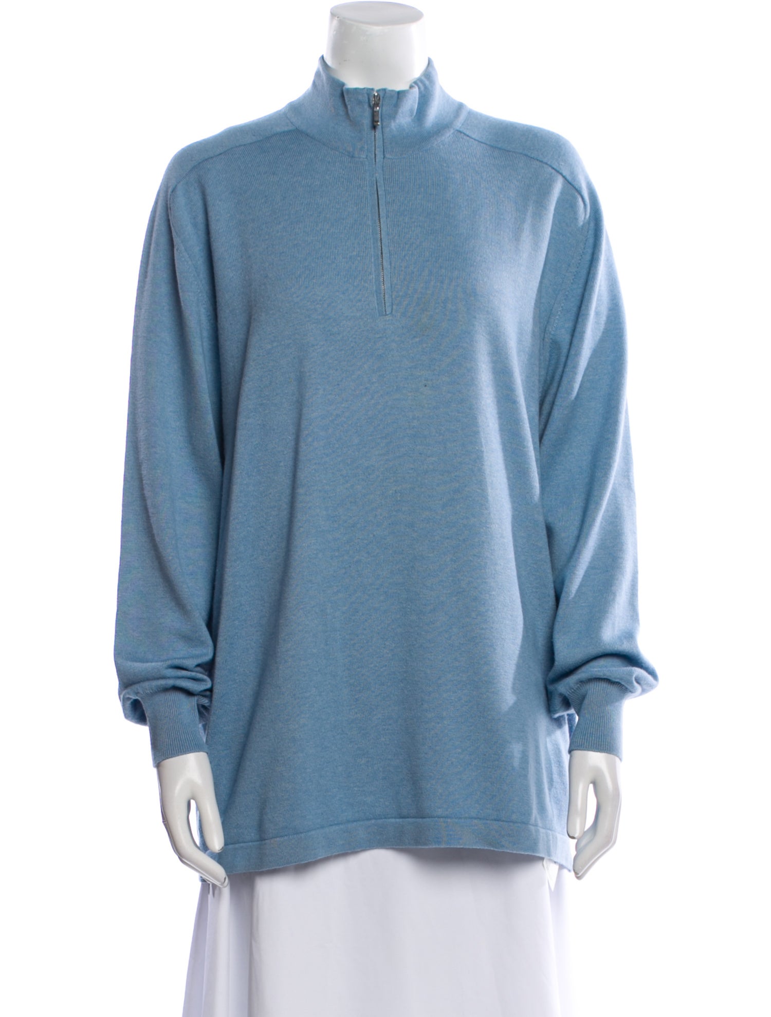 Loro Piana Cashmere Mock Neck Polo Sweater