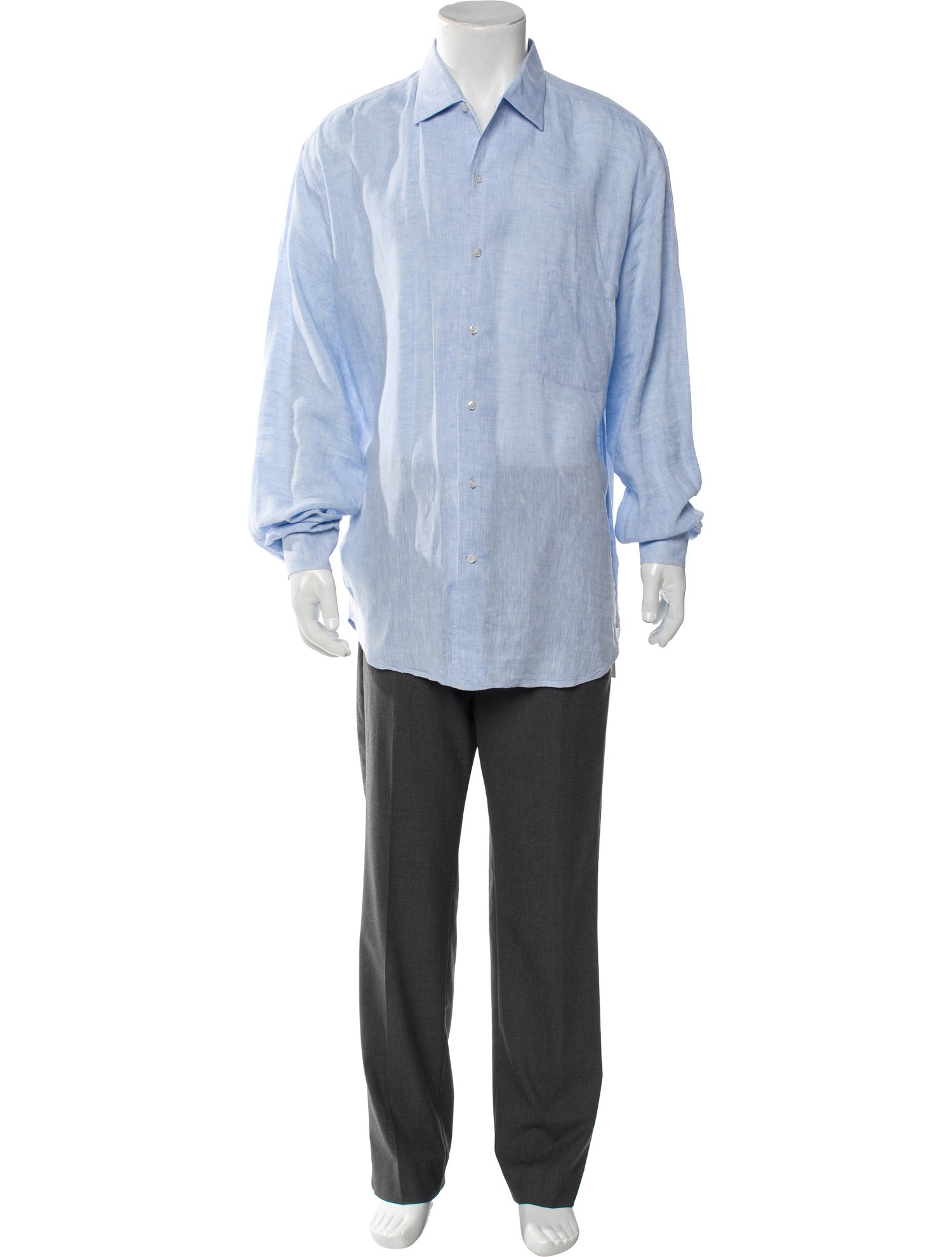 Loro Piana Linen Long Sleeve Dress Shirt