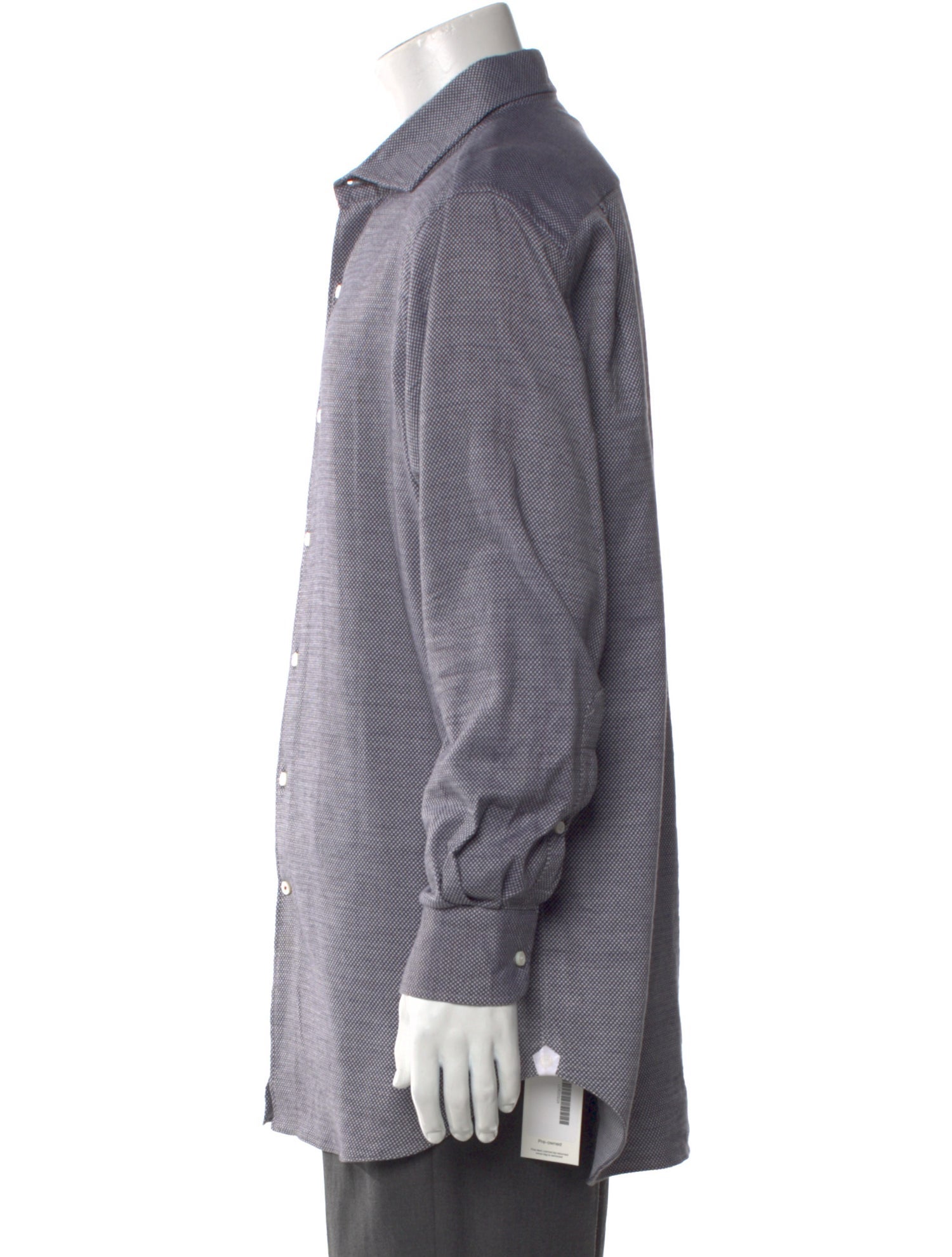 Loro Piana Plaid Print Long Sleeve Dress Shirt