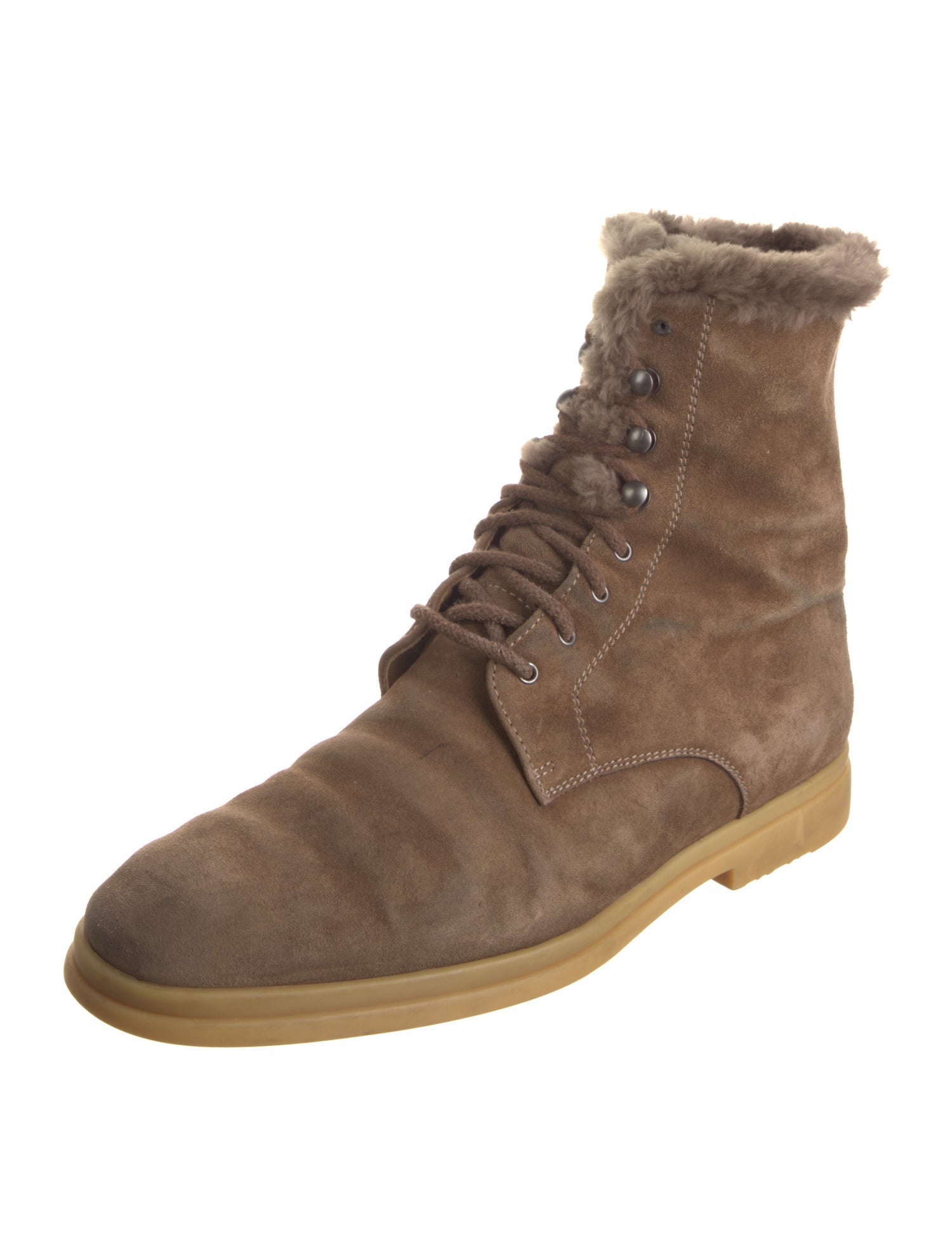 Loro Piana Snow Dream Suede Lace-Up Boots