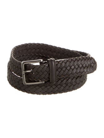 Loro Piana Leather Braided Accents Belt