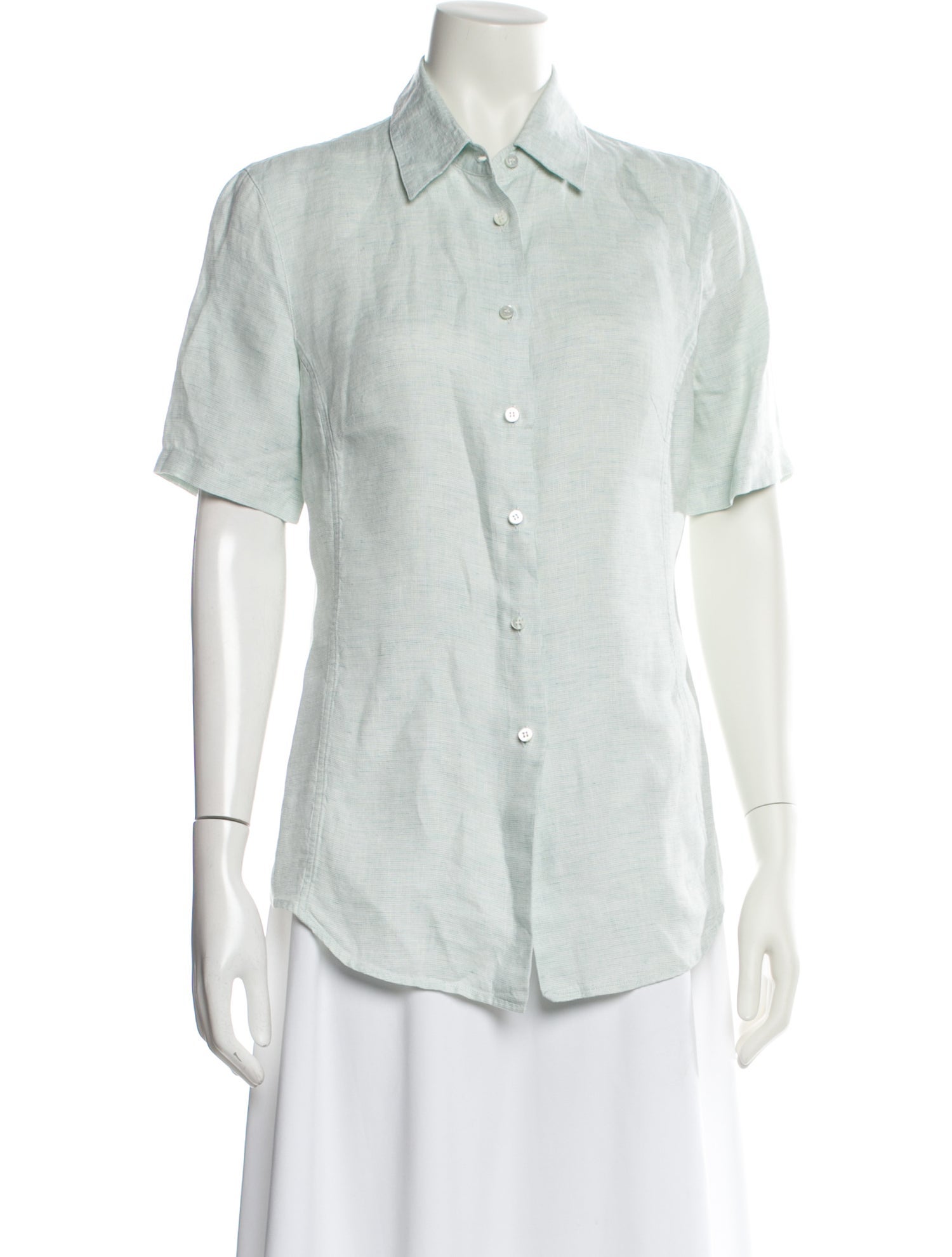Loro Piana Vintage Linen Button-Up Top