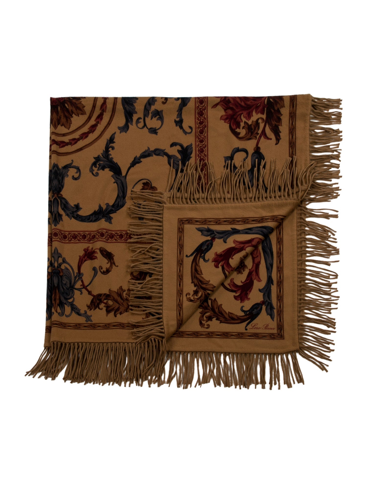 Loro Piana Printed Cashmere Throw Blanket