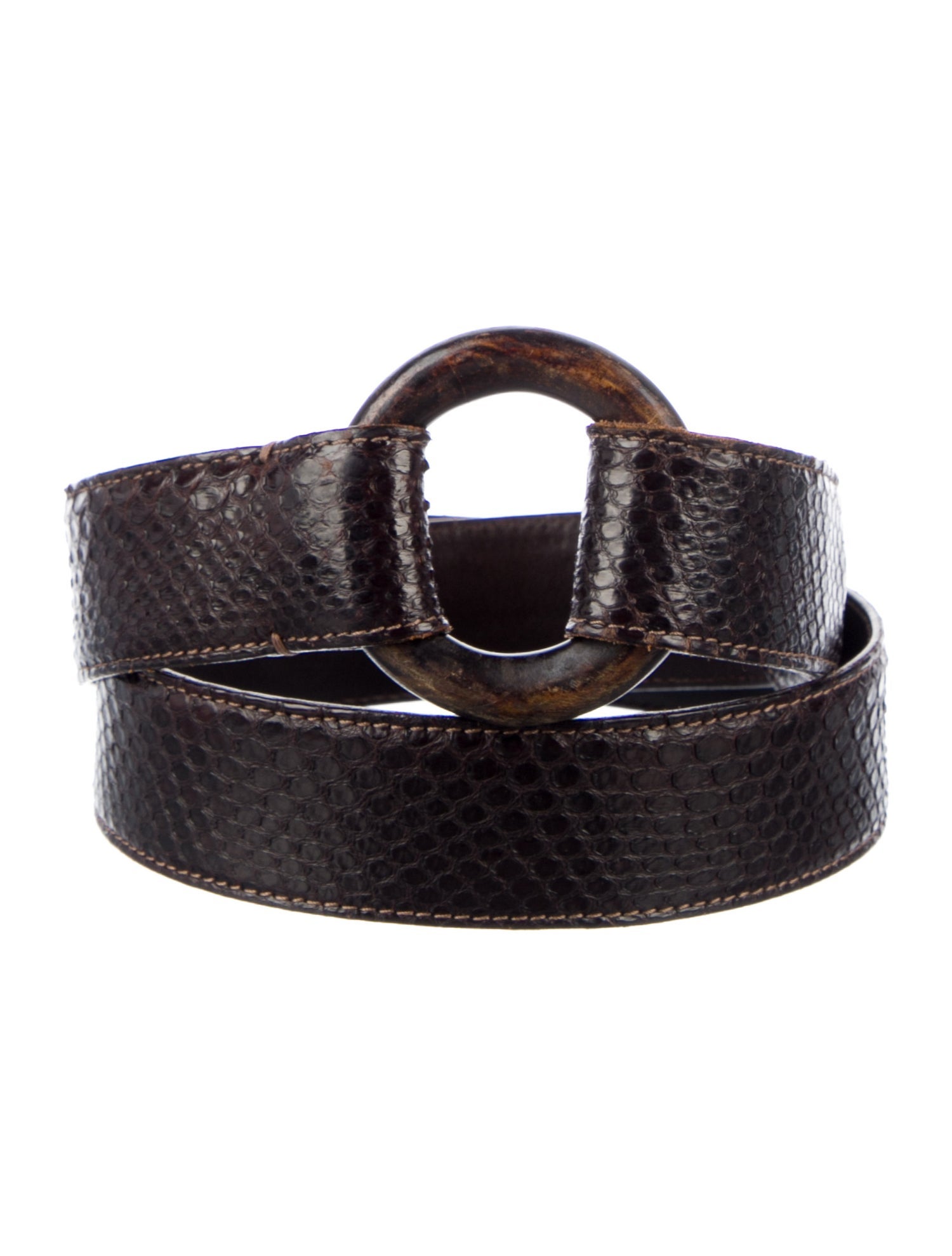 Loro Piana Skinny Embossed Leather Belt