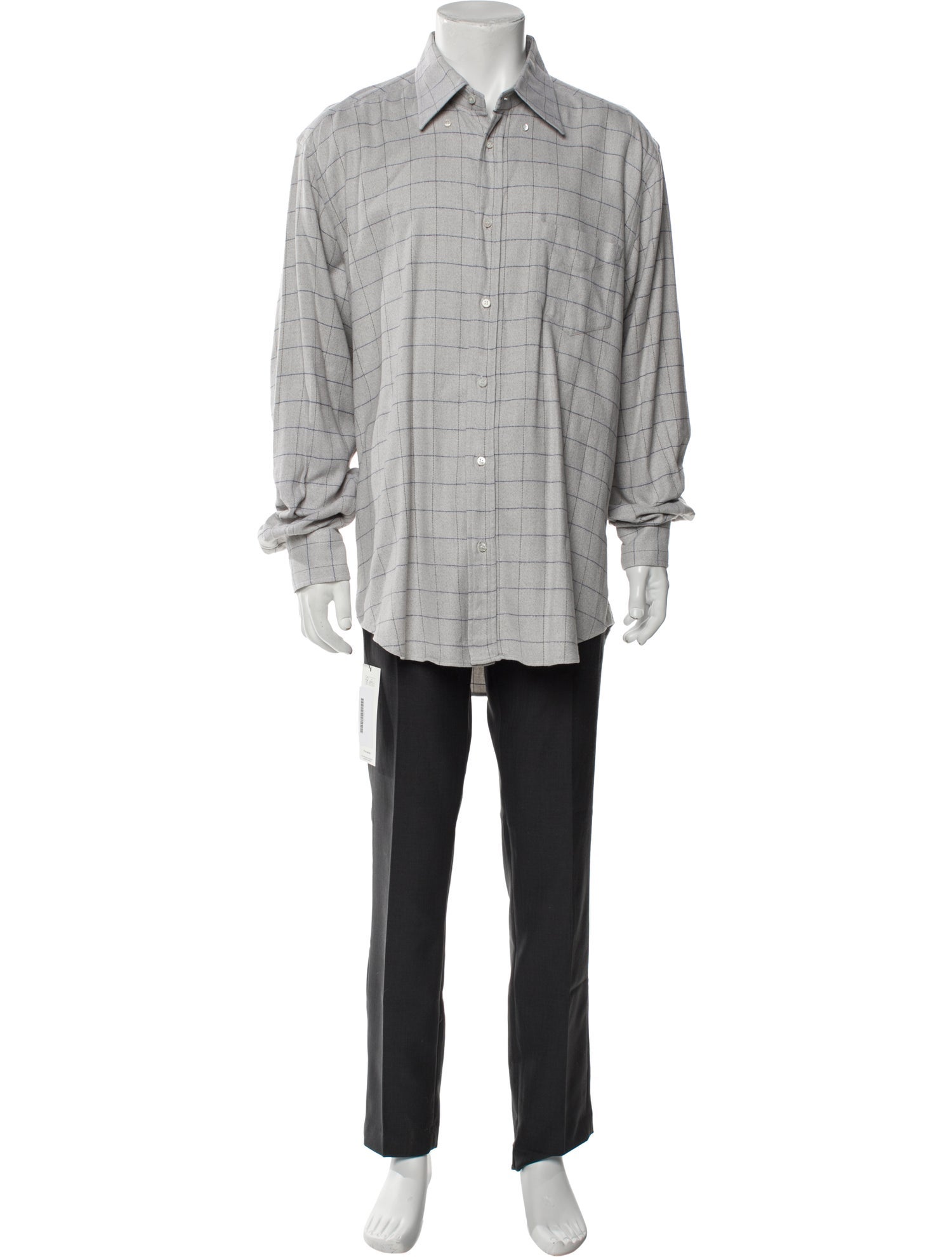 Loro Piana Plaid Print Long Sleeve Shirt