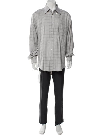 Loro Piana Plaid Print Long Sleeve Shirt