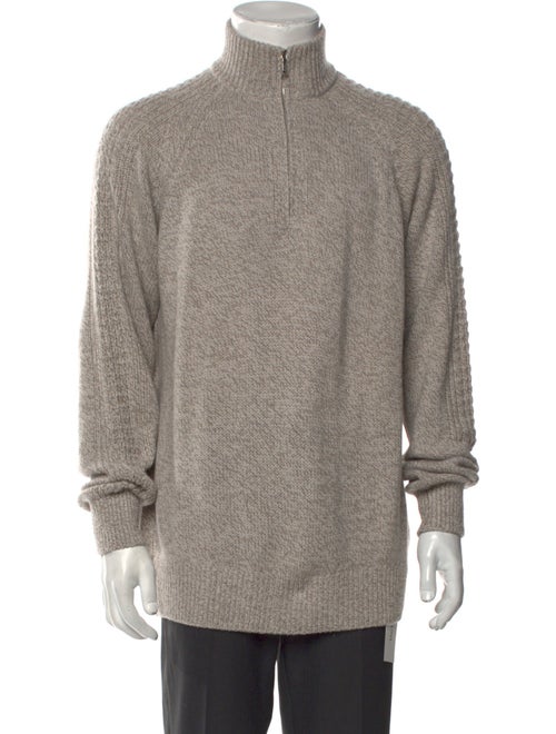 Loro Piana Baby Cashmere Mock Neck Polo Sweater