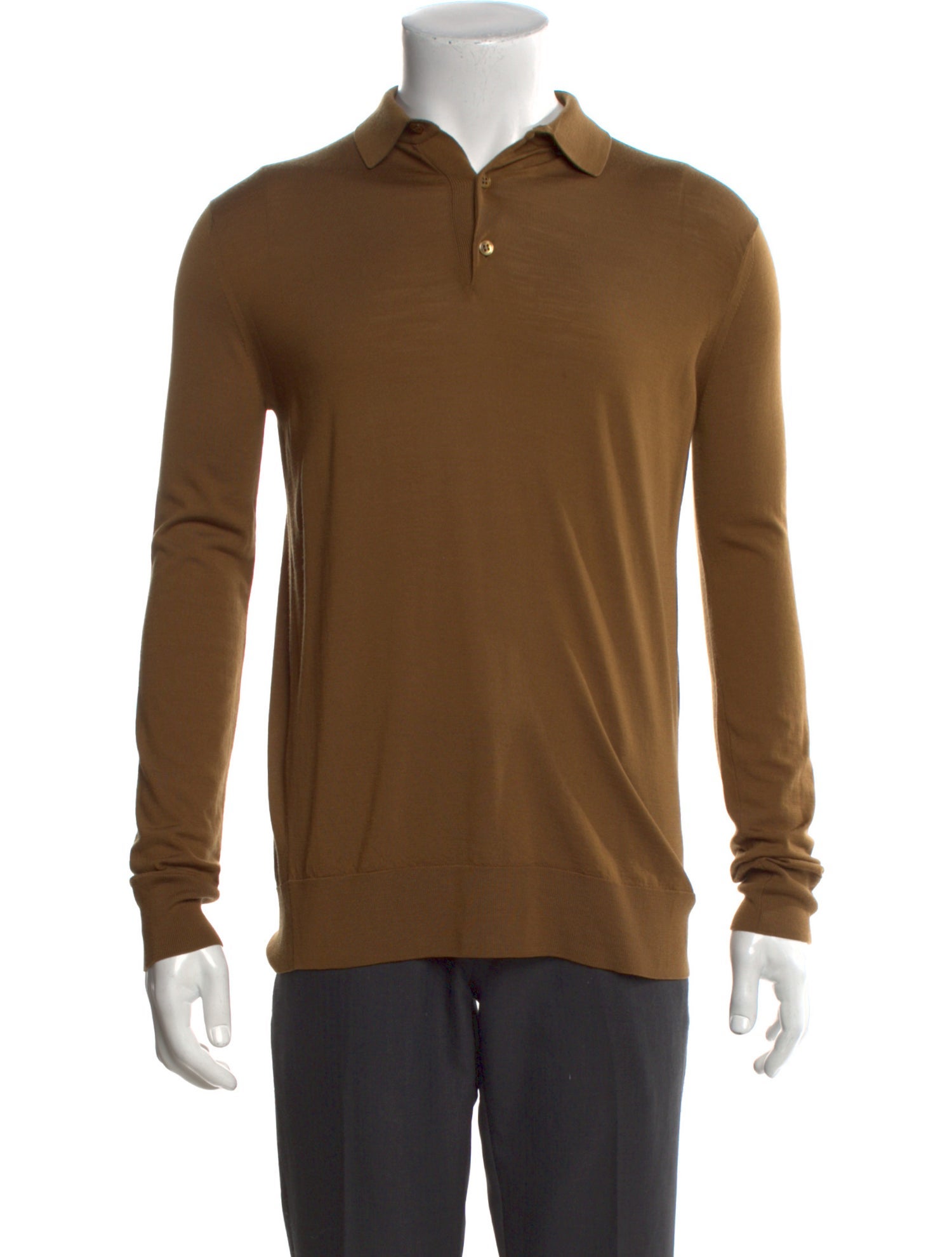 Loro Piana Virgin Wool Collar Polo Sweater