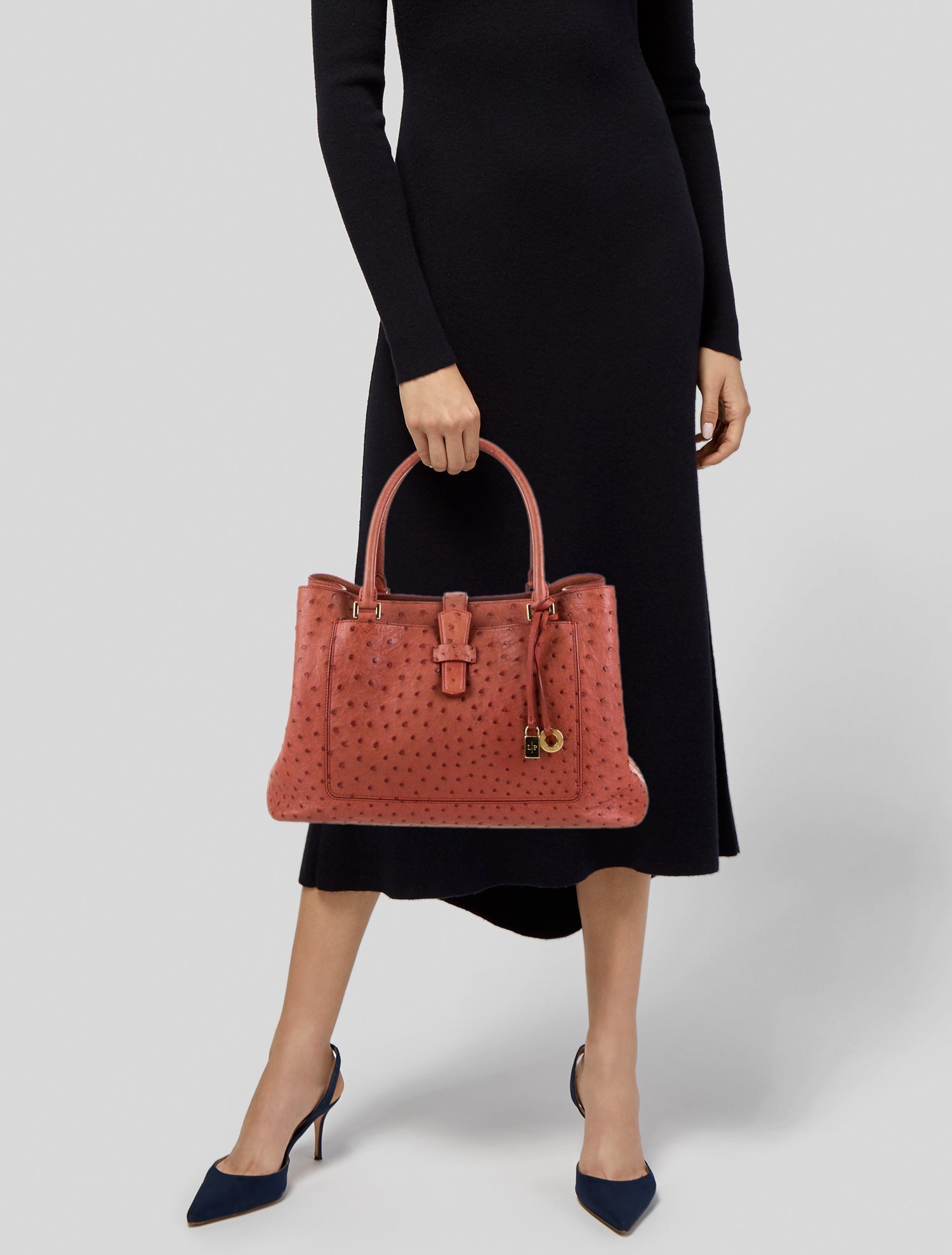 Loro Piana Ostrich Top Handle Bag