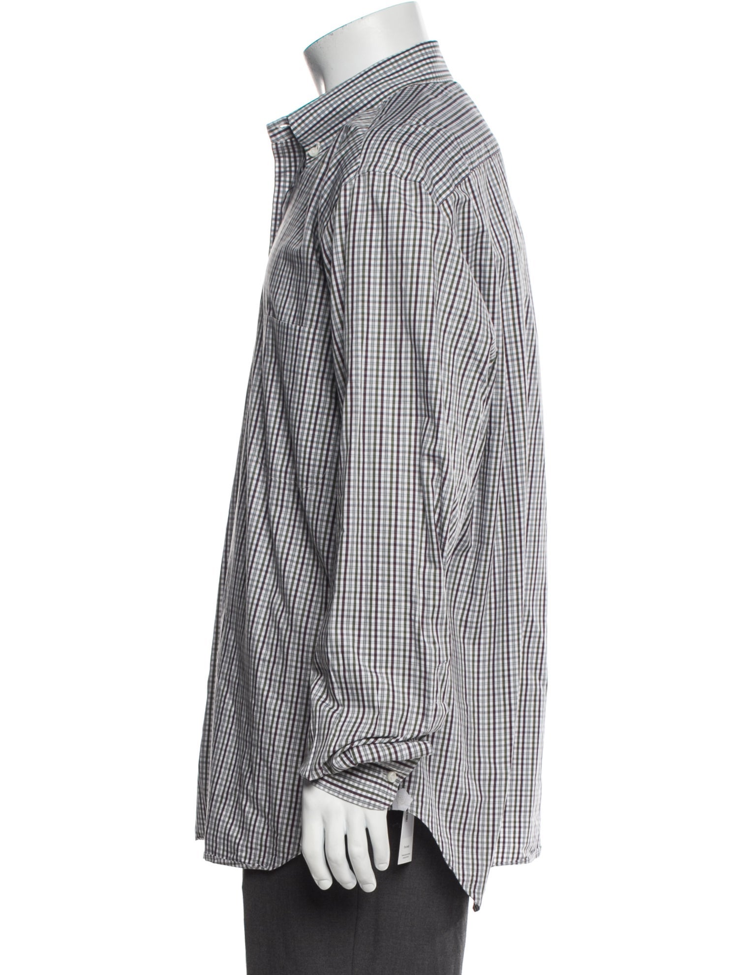 Loro Piana Plaid Print Long Sleeve Dress Shirt