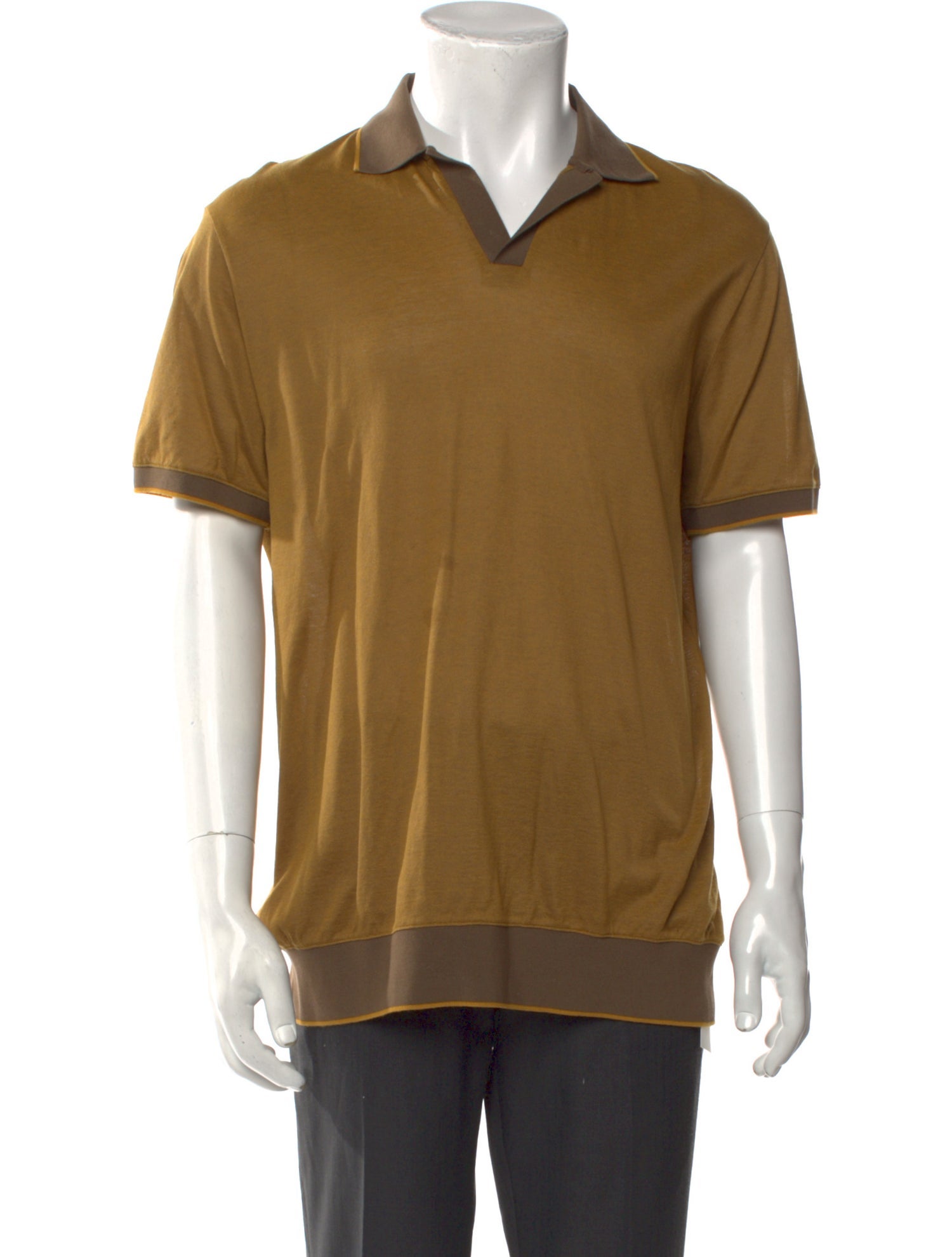 Loro Piana V-Neck Short Sleeve Polo Shirt