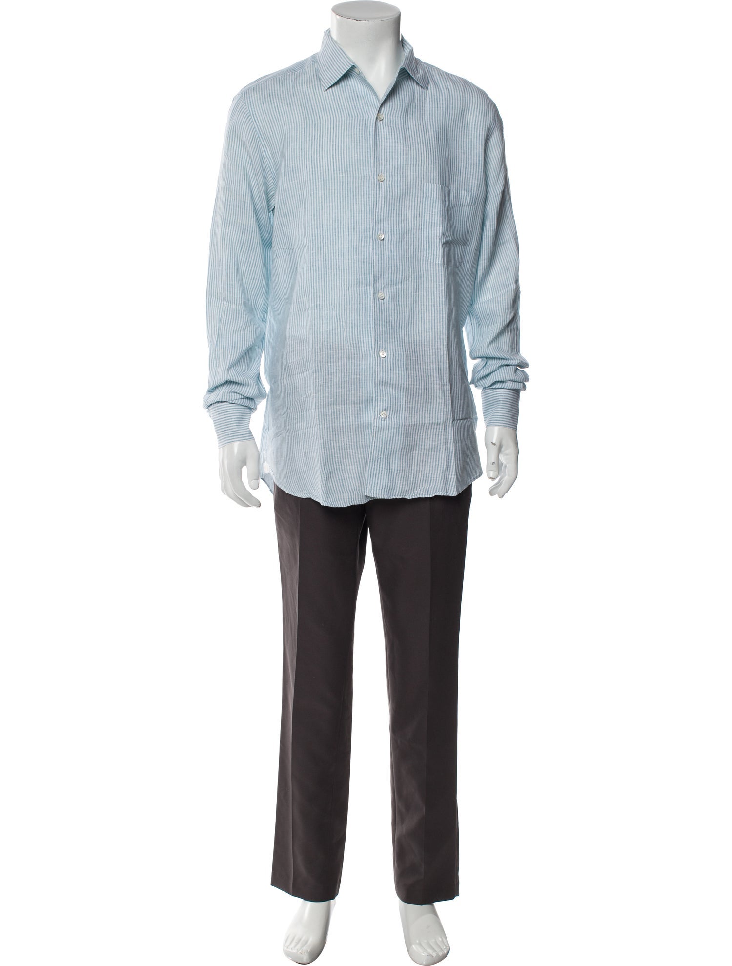 Loro Piana Linen Striped Dress Shirt