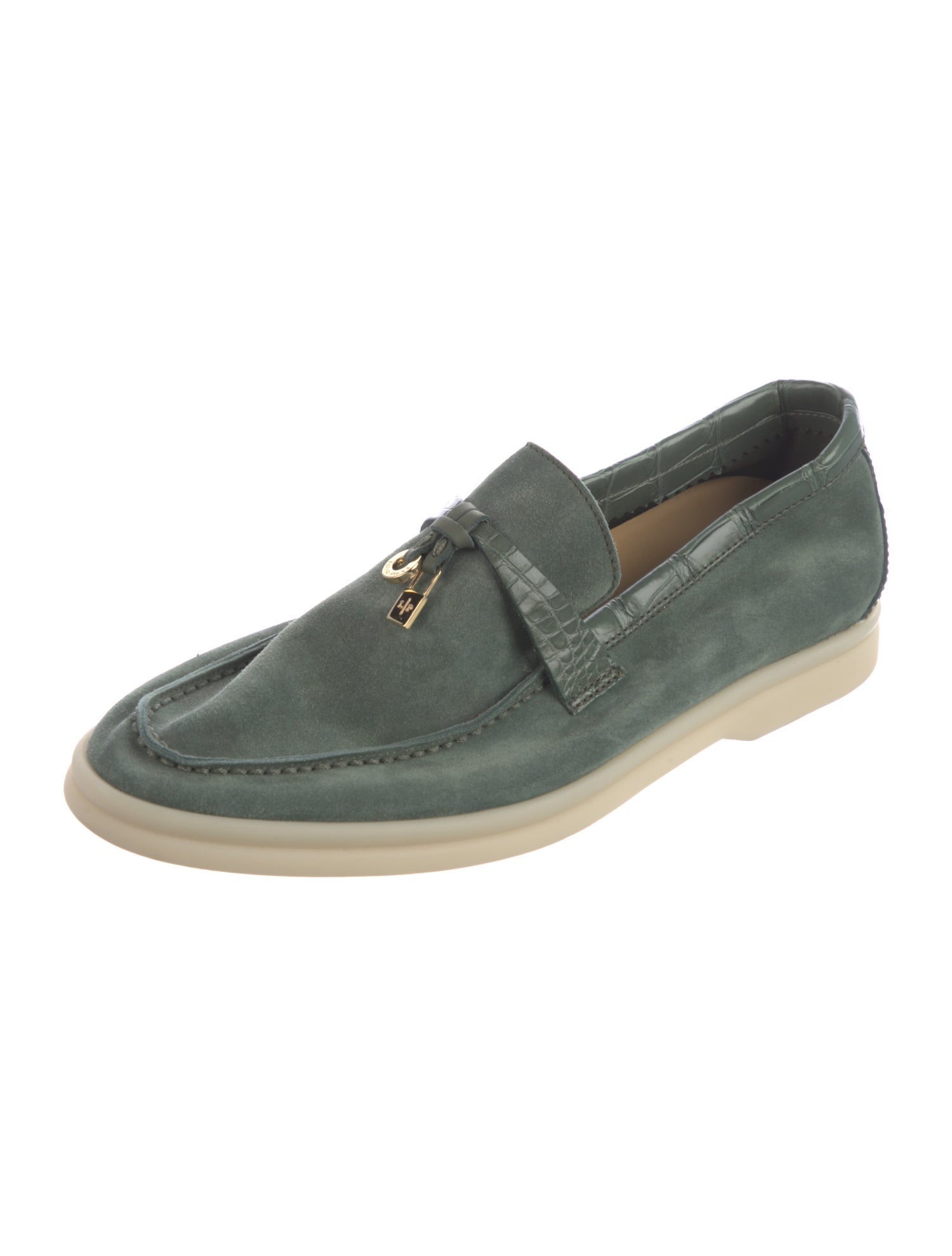 Loro Piana Summer Walk Charms Suede Loafers