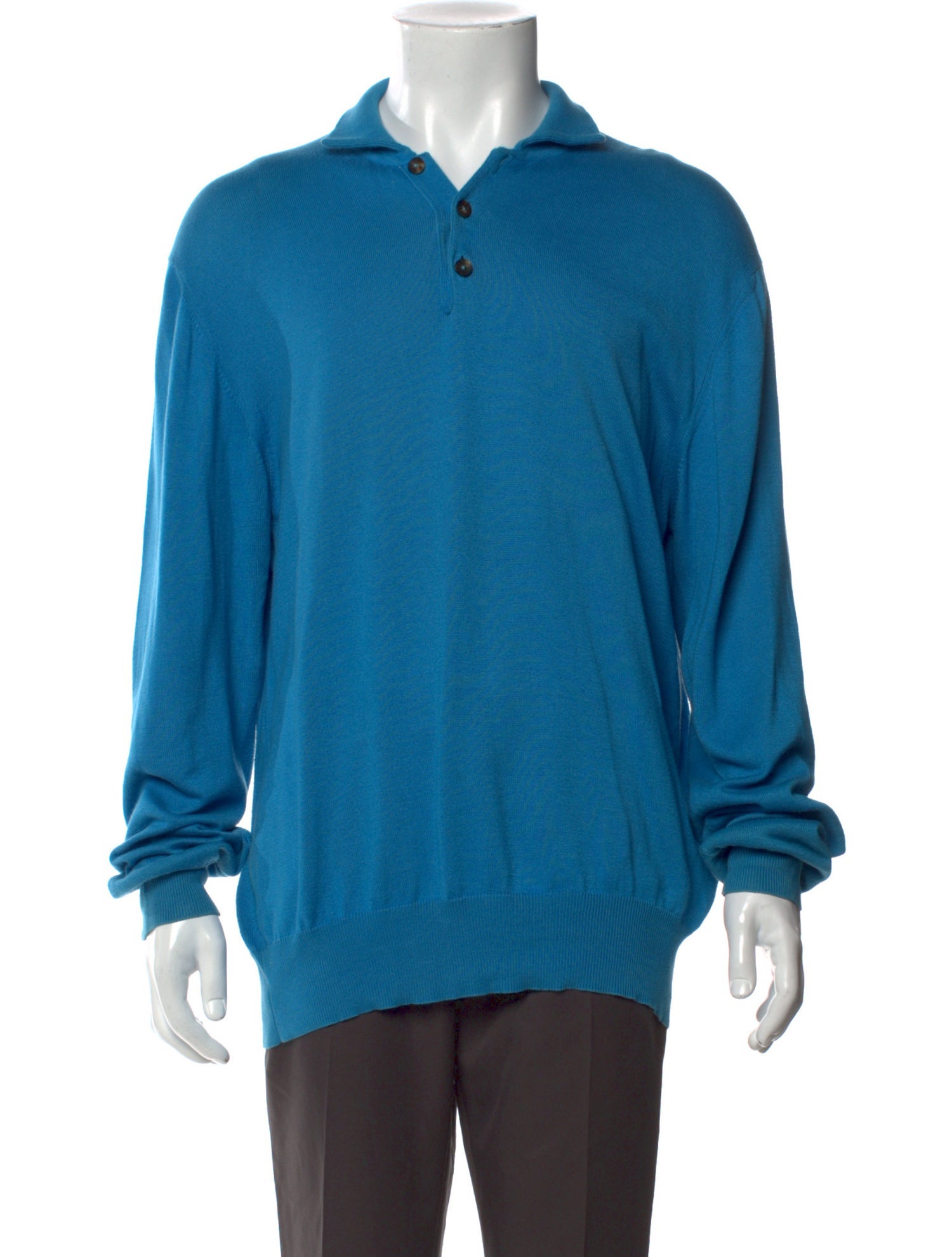 Loro Piana Collar Long Sleeve Polo Sweater
