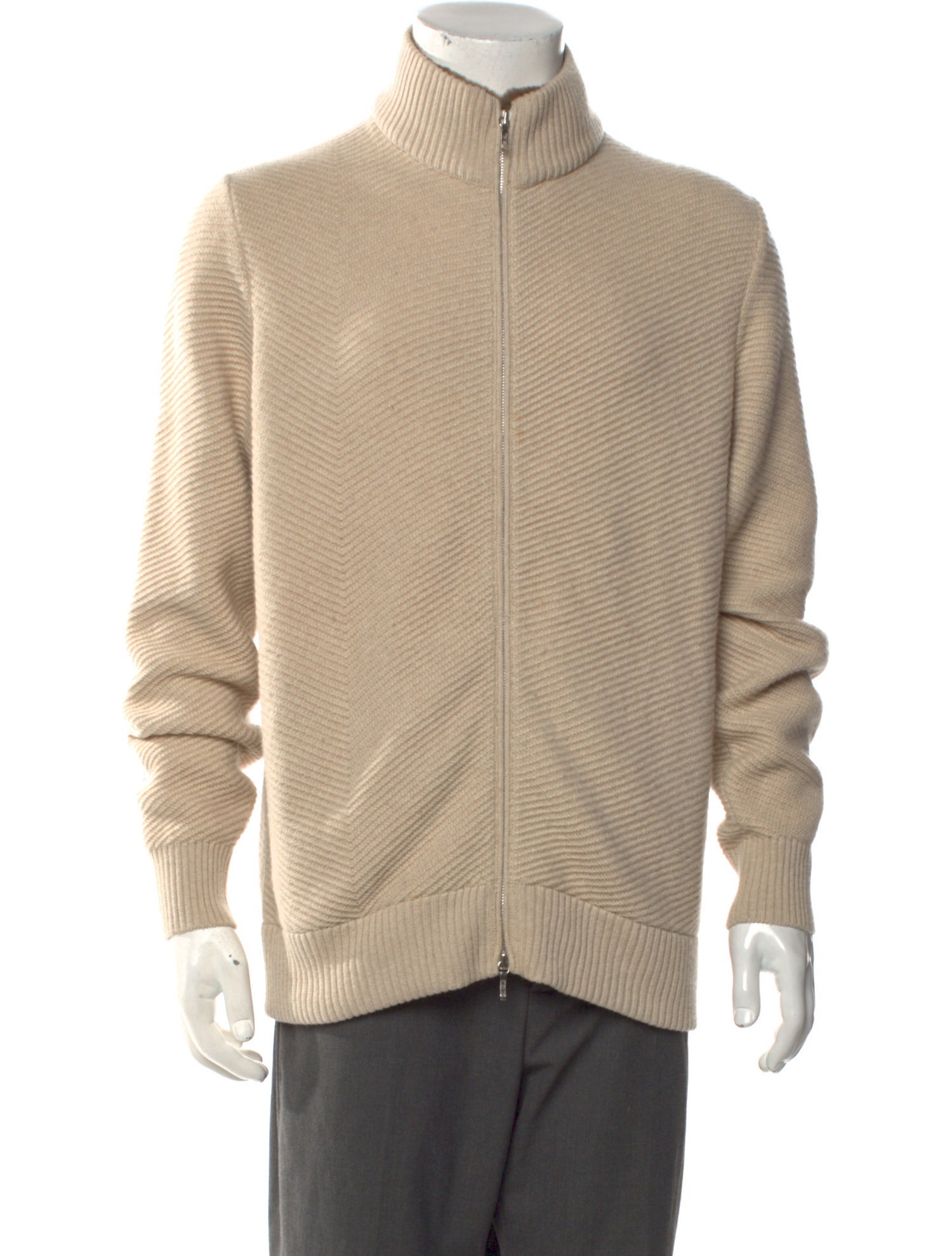 Loro Piana Cashmere Mock Neck Cardigan