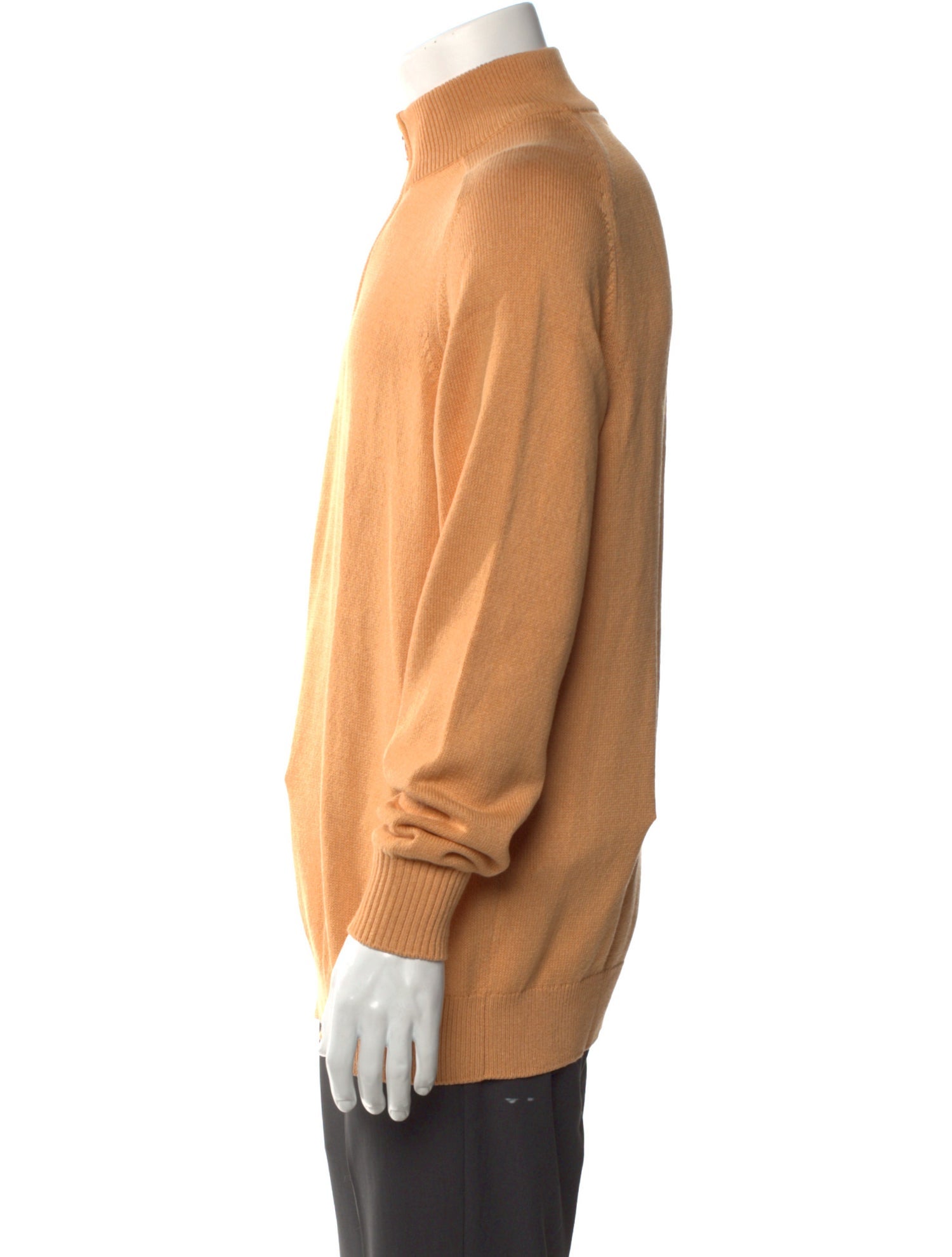 Loro Piana Mock Neck Long Sleeve Polo Sweater