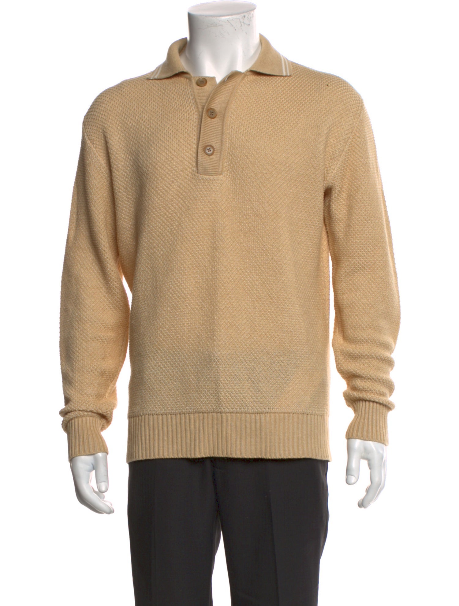 Loro Piana Collar Long Sleeve Polo Sweater