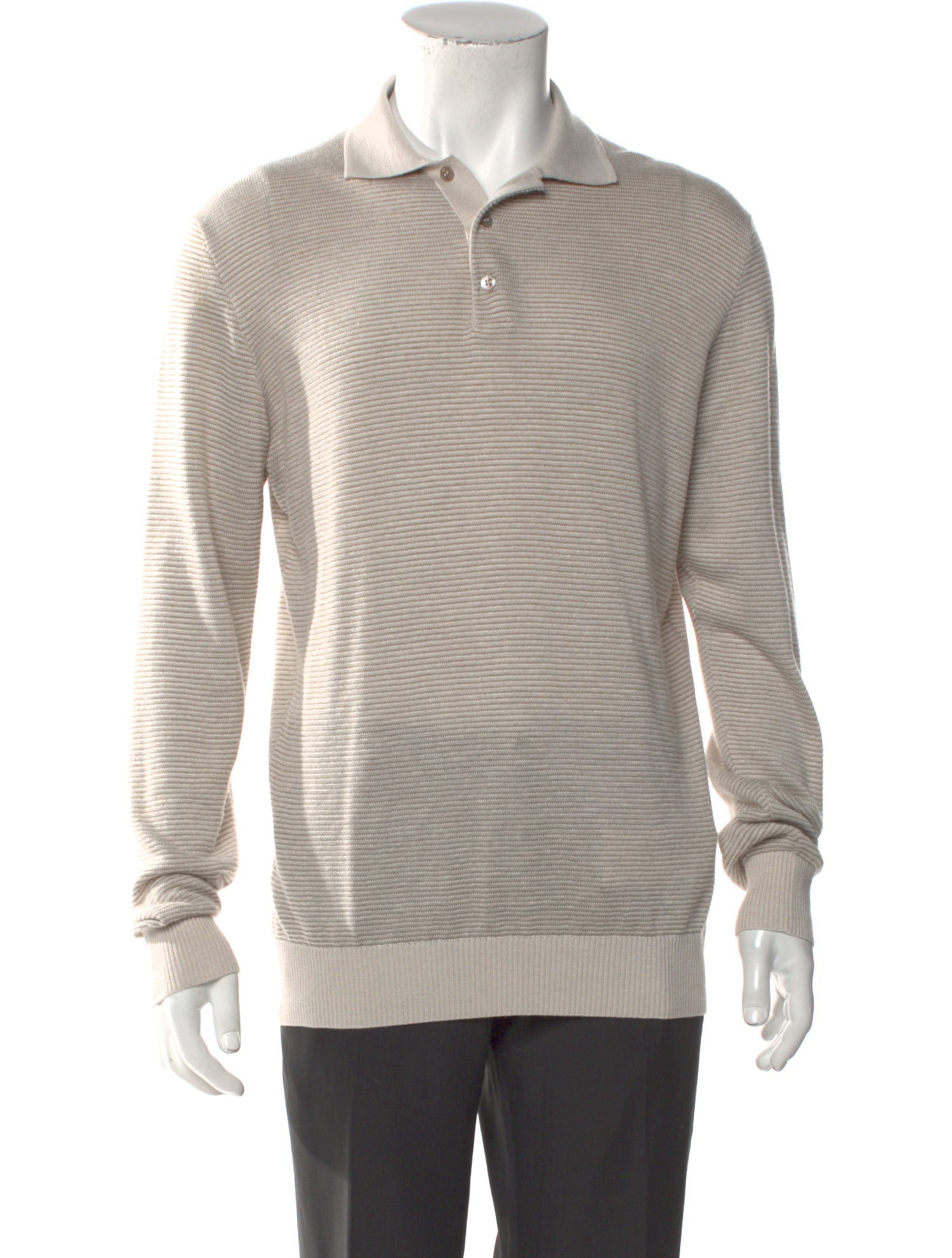 Loro Piana Silk Collar Polo Sweater