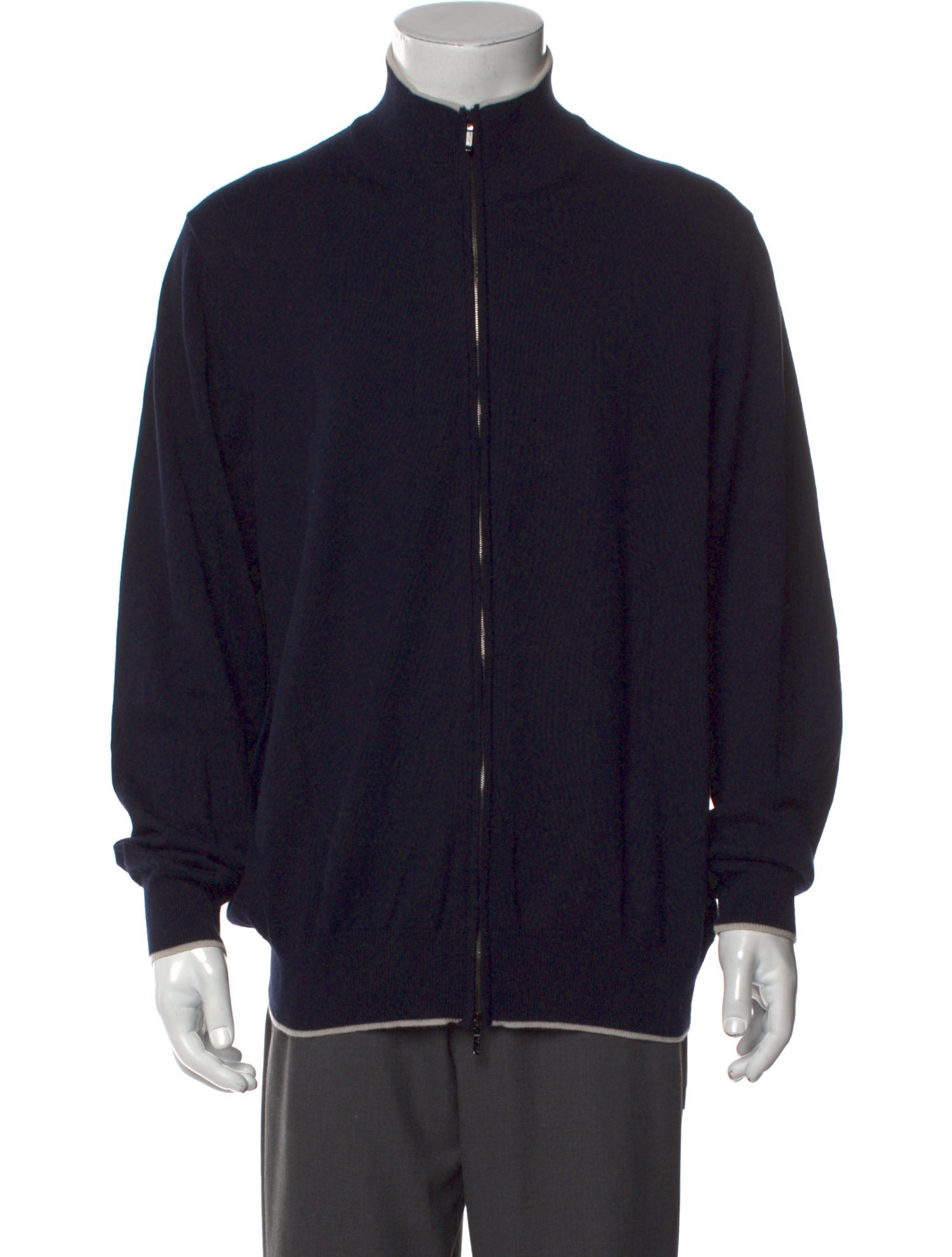 Loro Piana Cashmere Mock Neck Cardigan