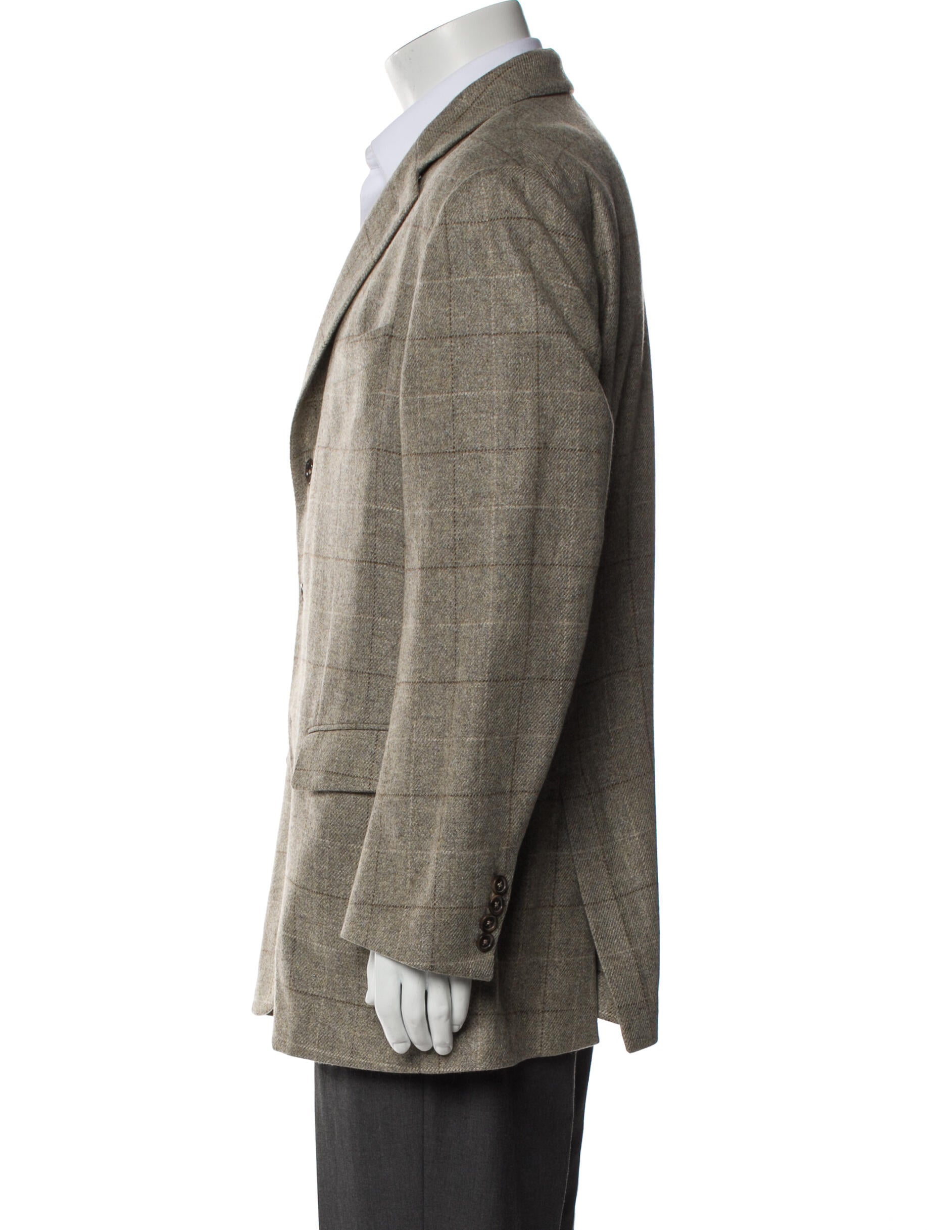 Loro Piana Cashmere Plaid Print Peacoat