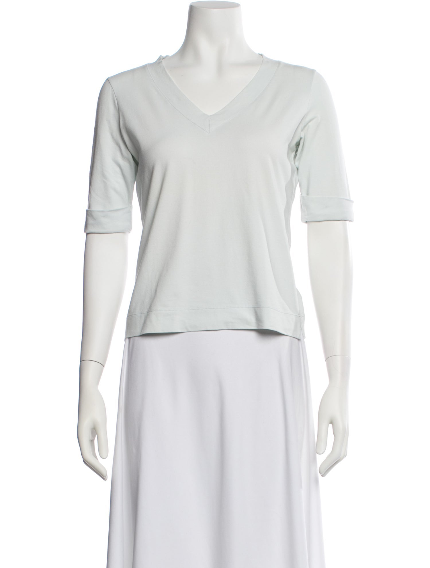 Loro Piana V-Neck Three-Quarter Sleeve T-Shirt