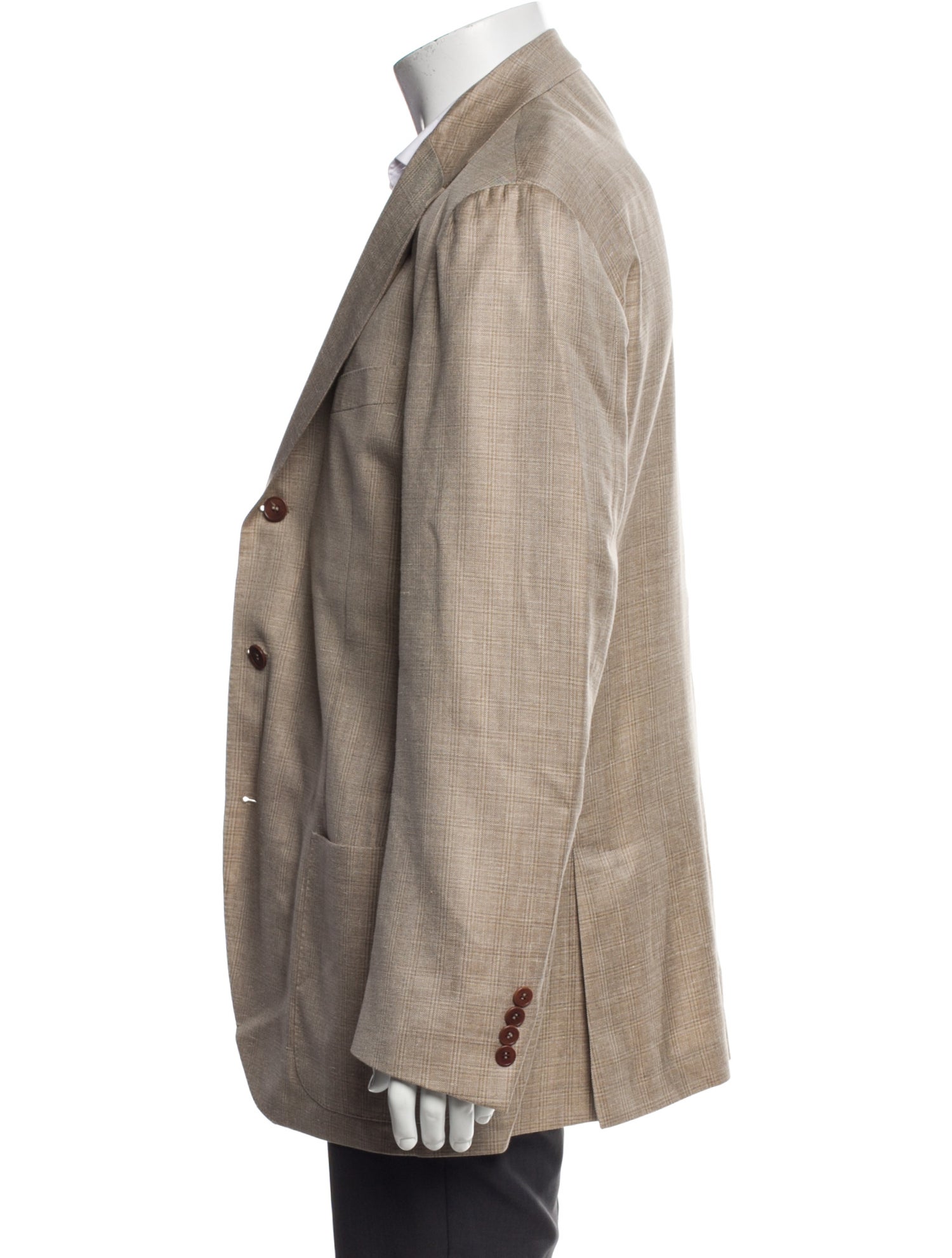 Loro Piana Virgin Wool Plaid Print Blazer