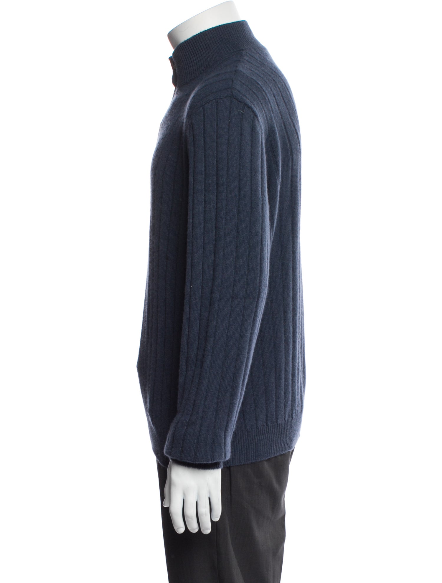 Loro Piana Cashmere Mock Neck Polo Sweater