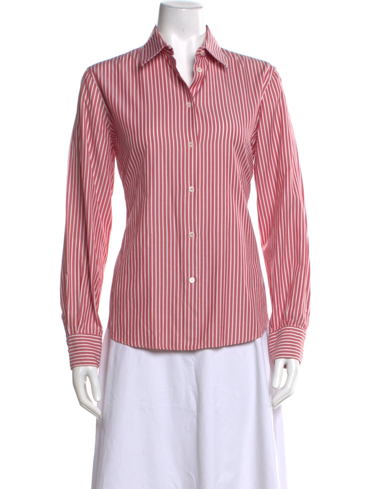 Loro Piana Striped Long Sleeve Button-Up Top