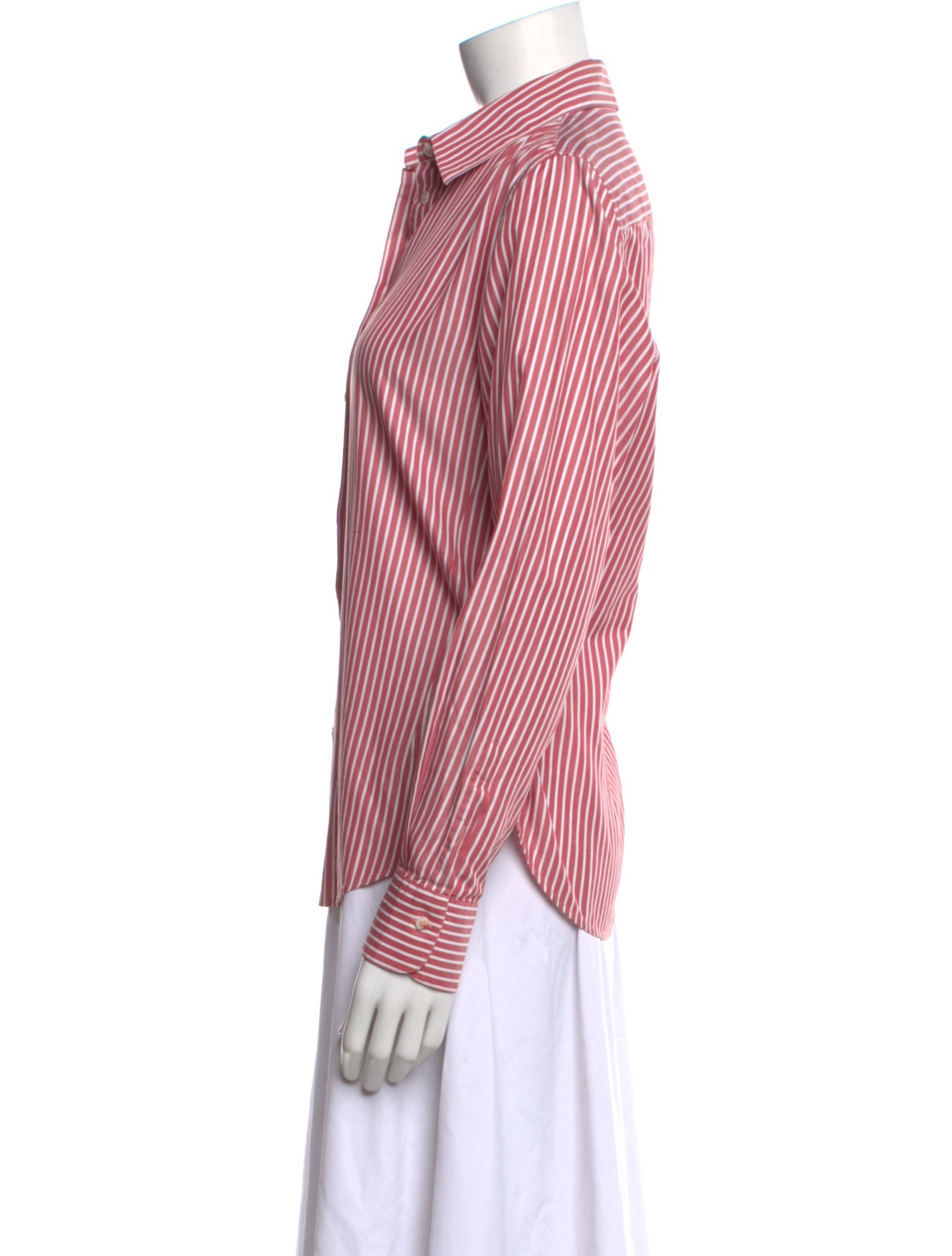 Loro Piana Striped Long Sleeve Button-Up Top