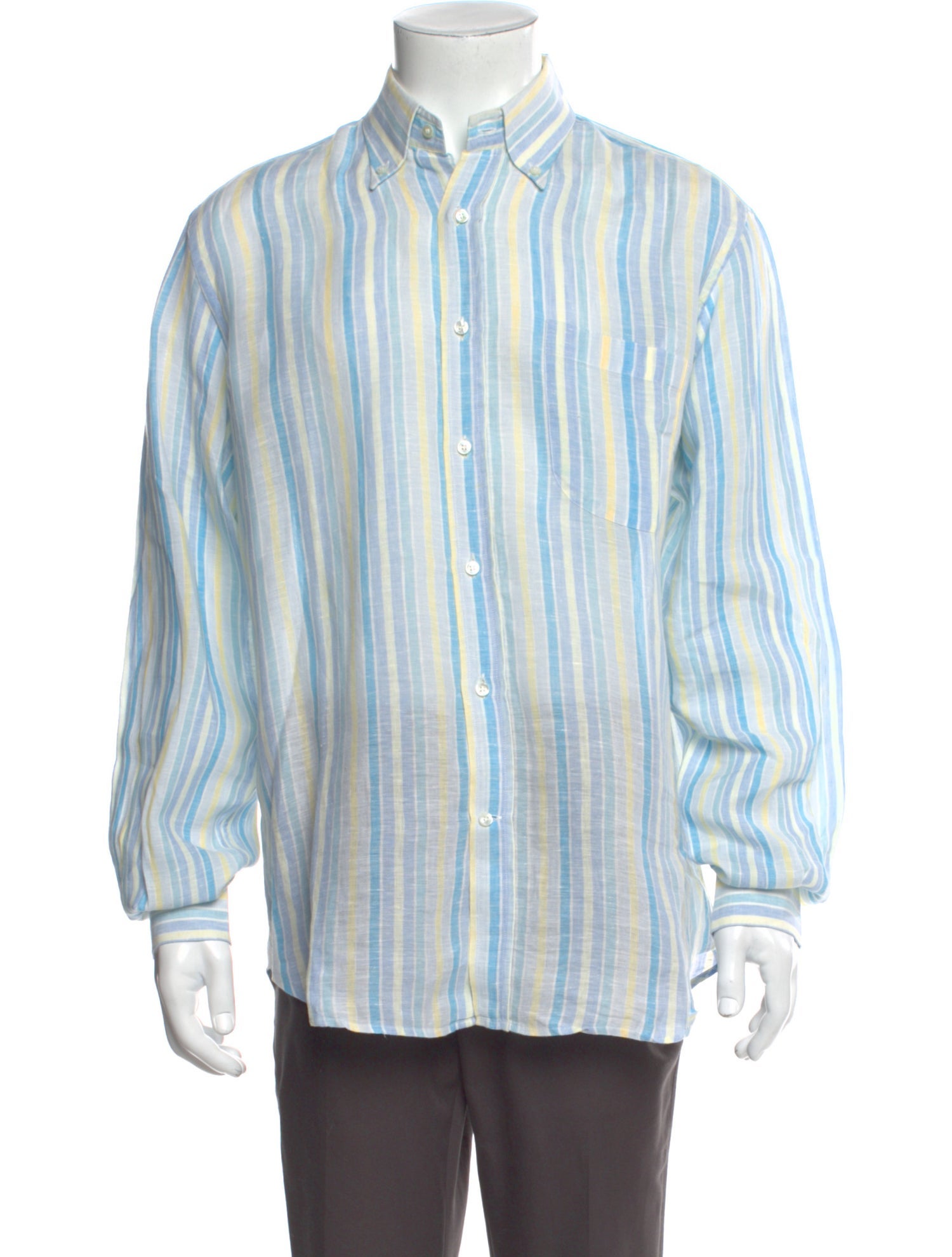 Loro Piana Linen Striped Dress Shirt
