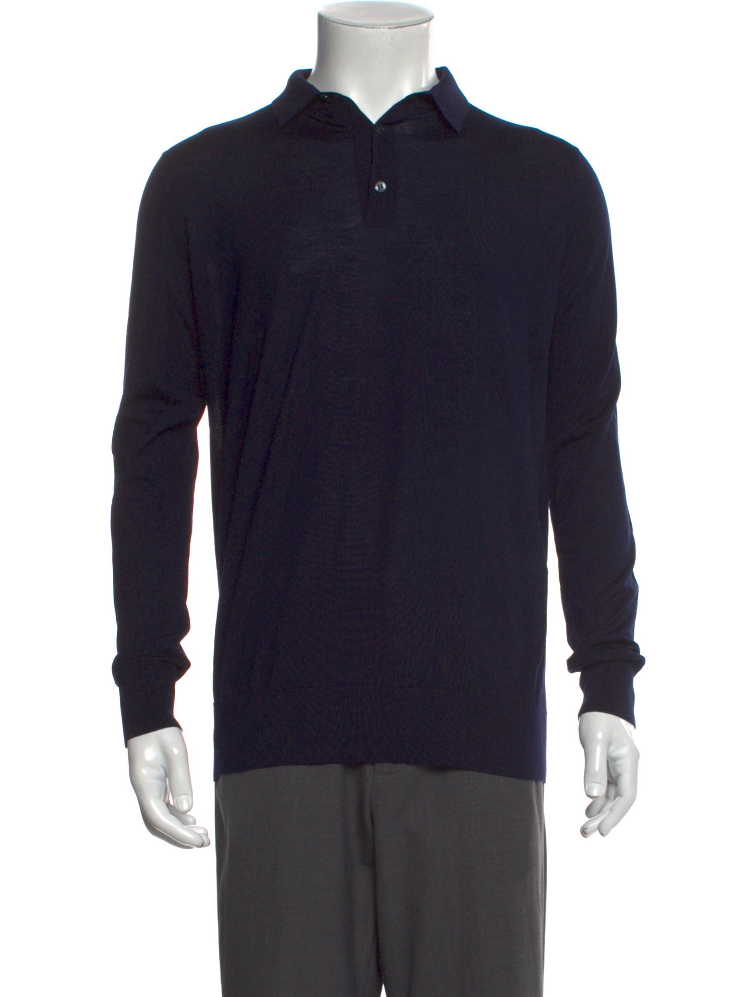 Loro Piana V-Neck Long Sleeve Polo Sweater