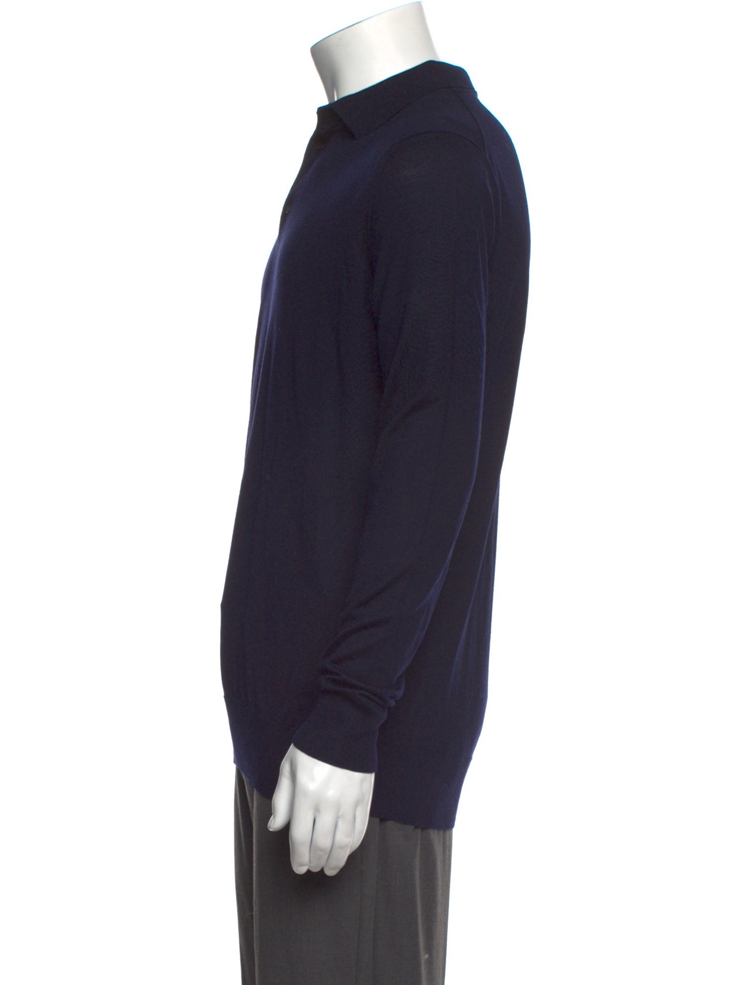 Loro Piana V-Neck Long Sleeve Polo Sweater